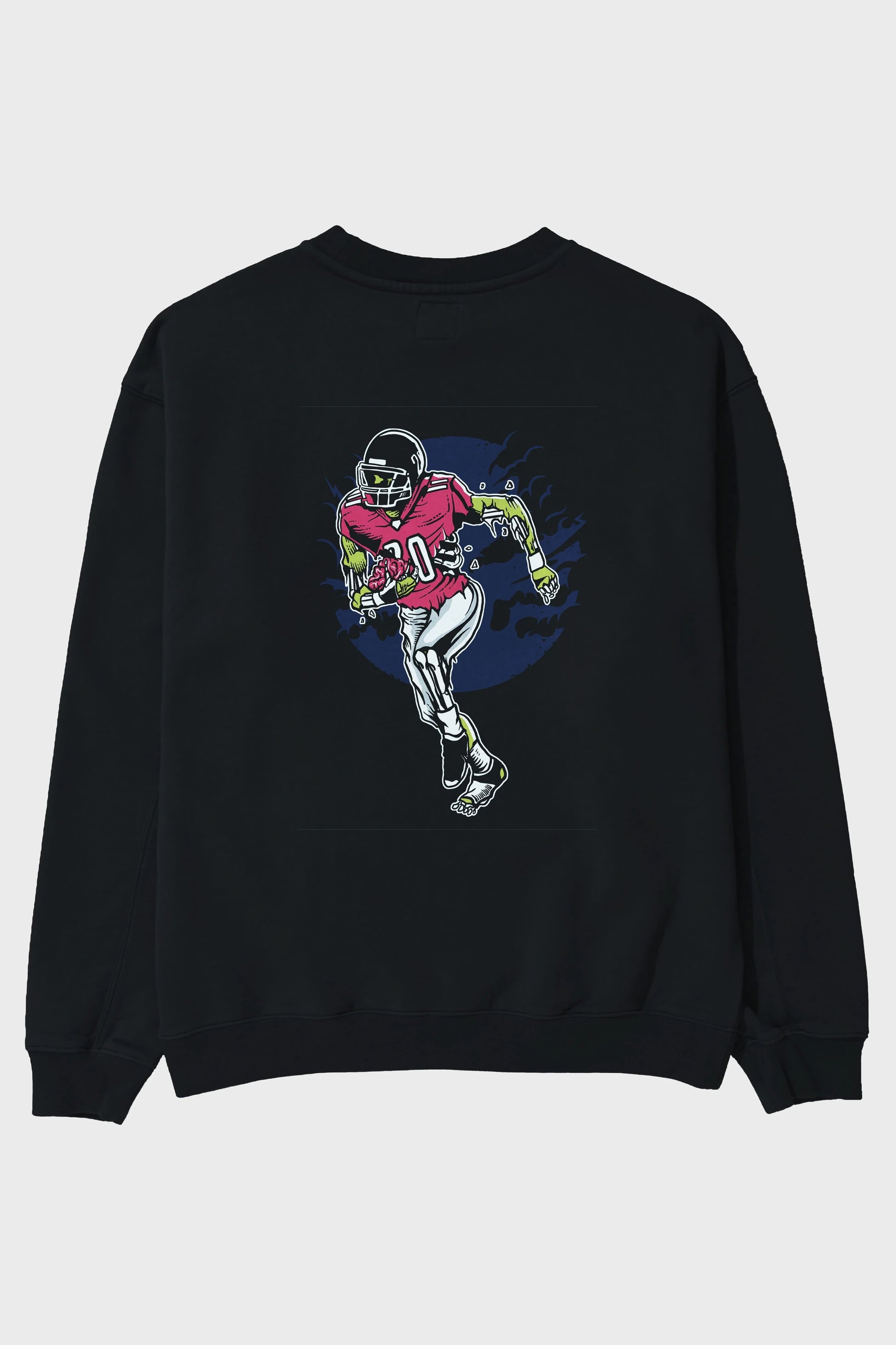 Zombie Football Arka Baskılı Oversize Sweatshirt Erkek Kadın Unisex