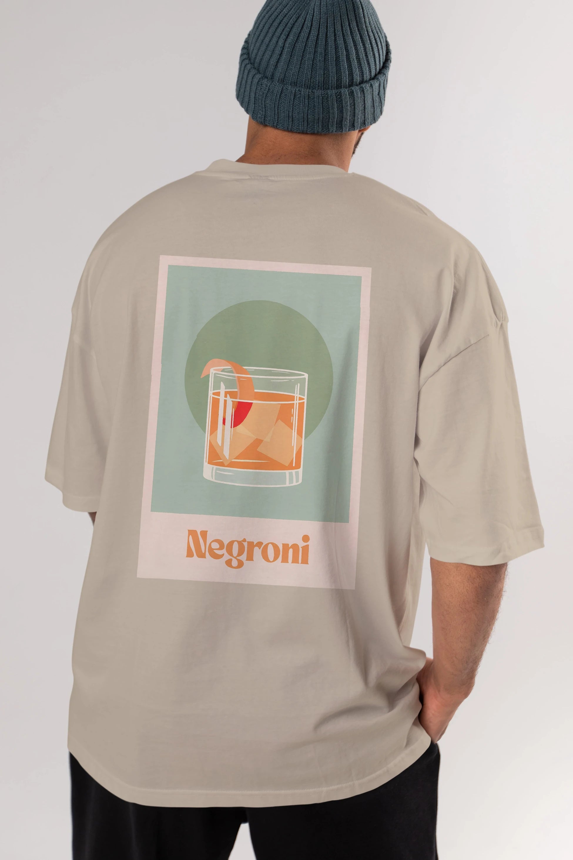 Negroni 5 Arka Baskılı Oversize t-shirt Erkek Kadın Unisex %100 Pamuk Bisiklet Yaka tişort