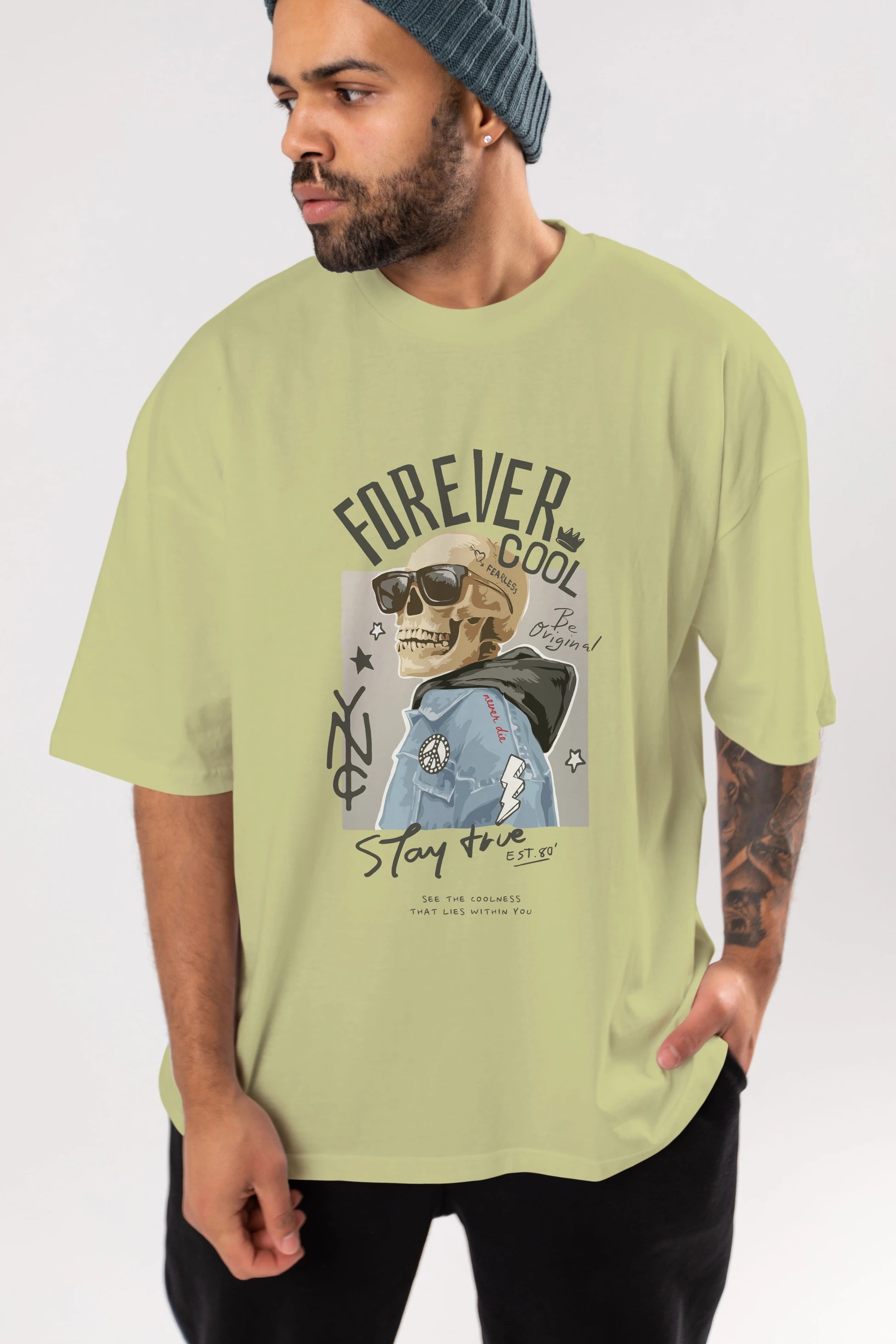 Teddy Bear Forever Cool Ön Baskılı Oversize t-shirt Erkek Kadın Unisex %100 Pamuk