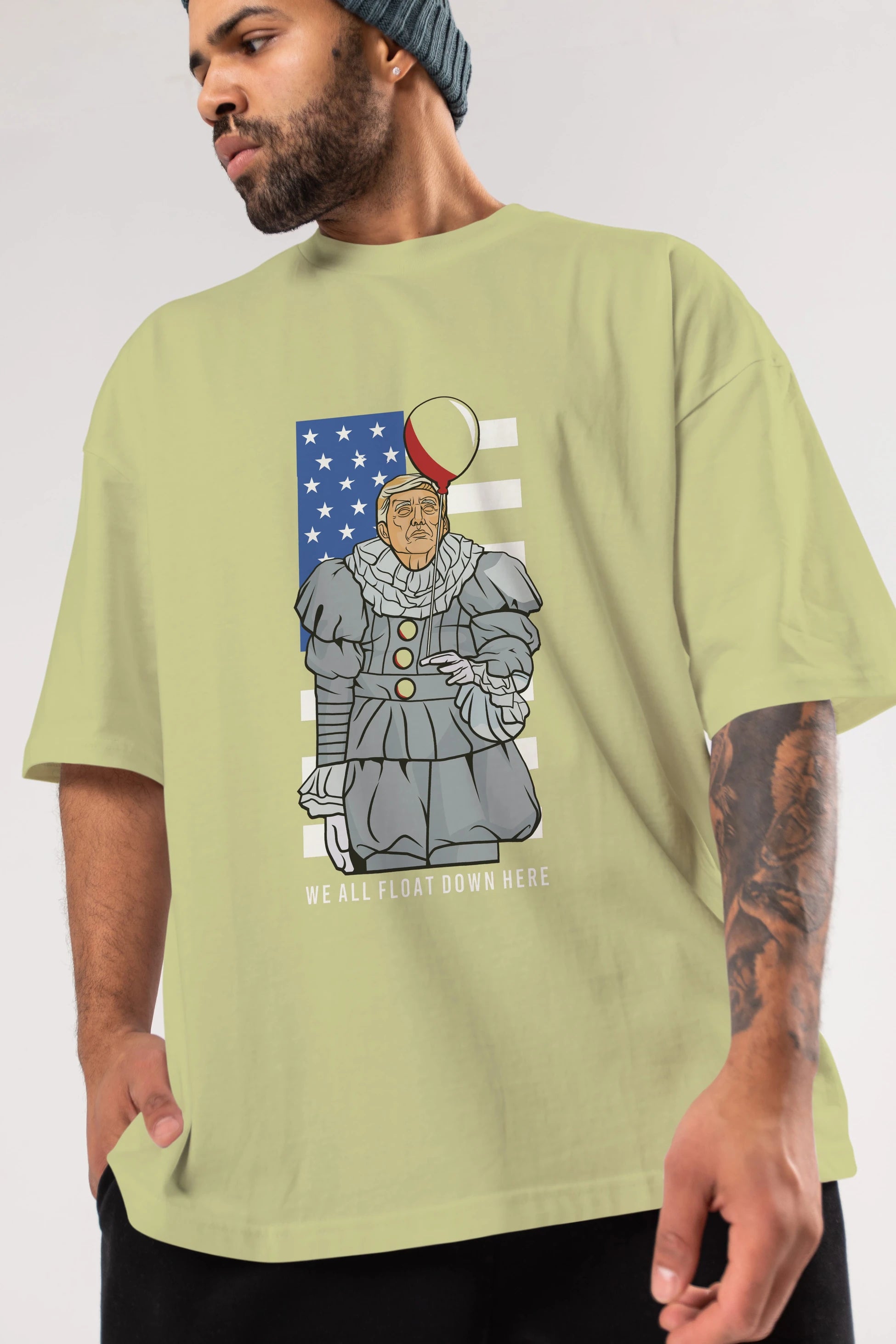 It Trump Ön Baskılı Oversize t-shirt Erkek Kadın Unisex %100 Pamuk tişort