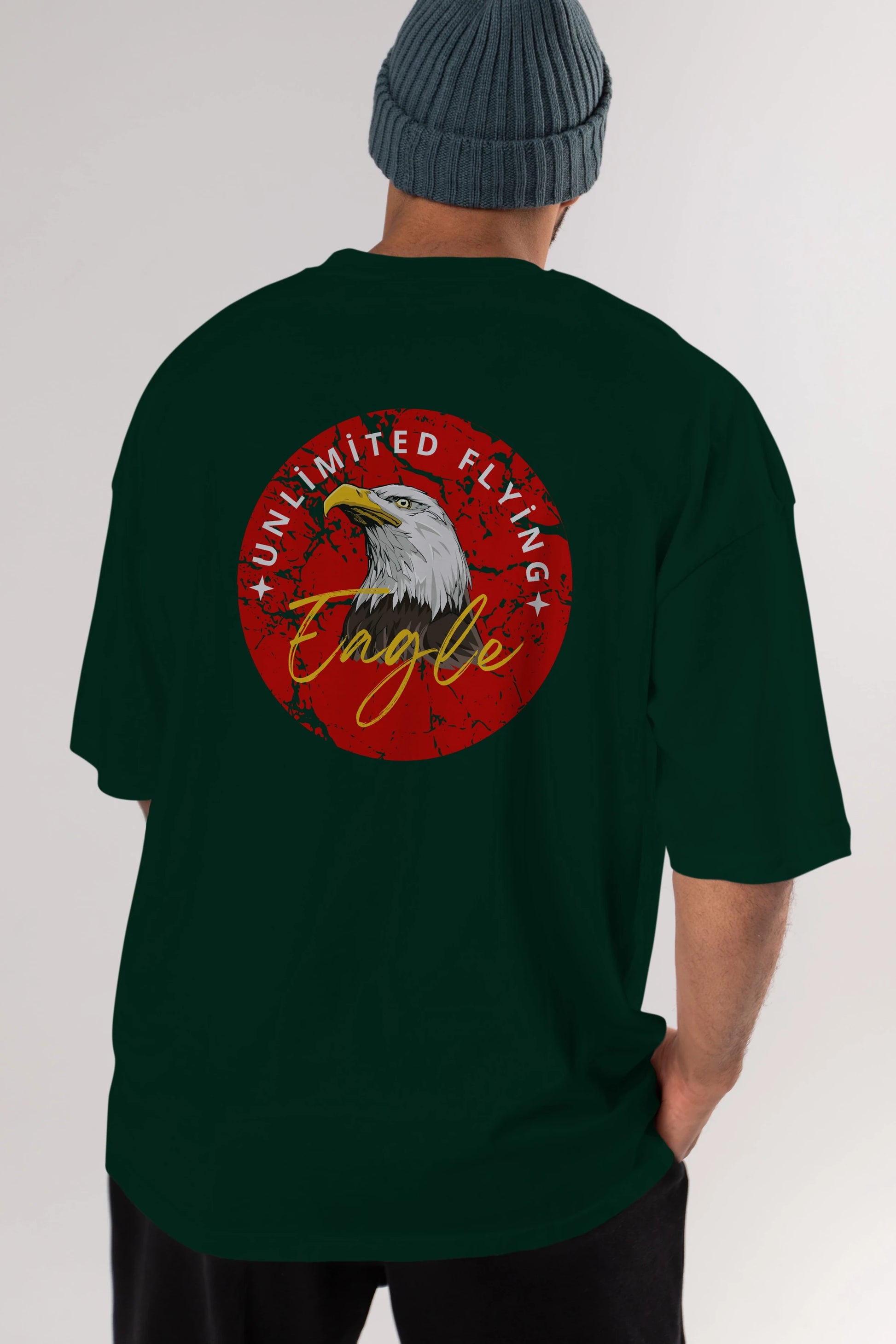 Unlimited Flying Yazılı Arka Baskılı Oversize t-shirt Erkek Kadın Unisex