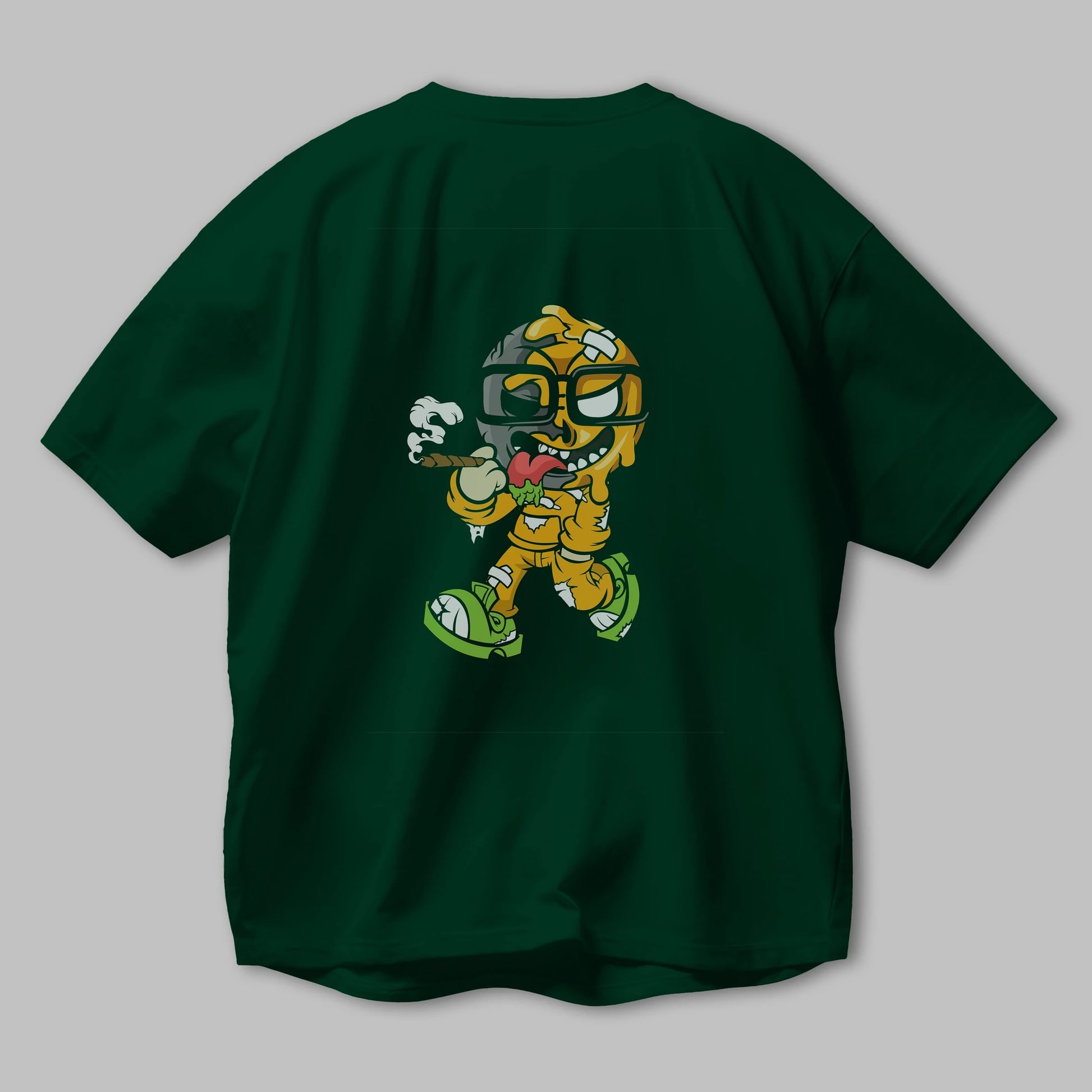 Eyeball Smoker Arka Baskılı Oversize t-shirt Erkek Kadın Unisex %100 Pamuk tişort
