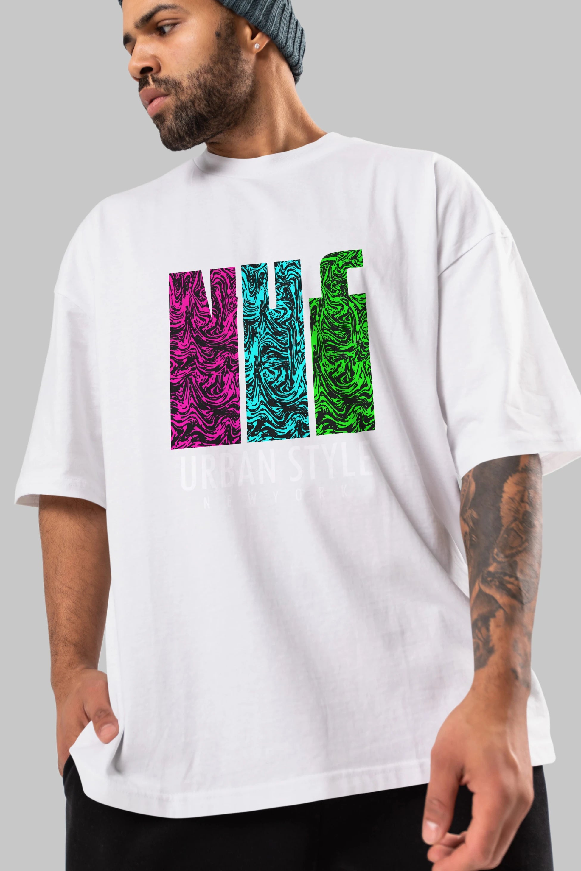 Urban Style Newyork Ön Baskılı Oversize t-shirt Erkek Kadın Unisex