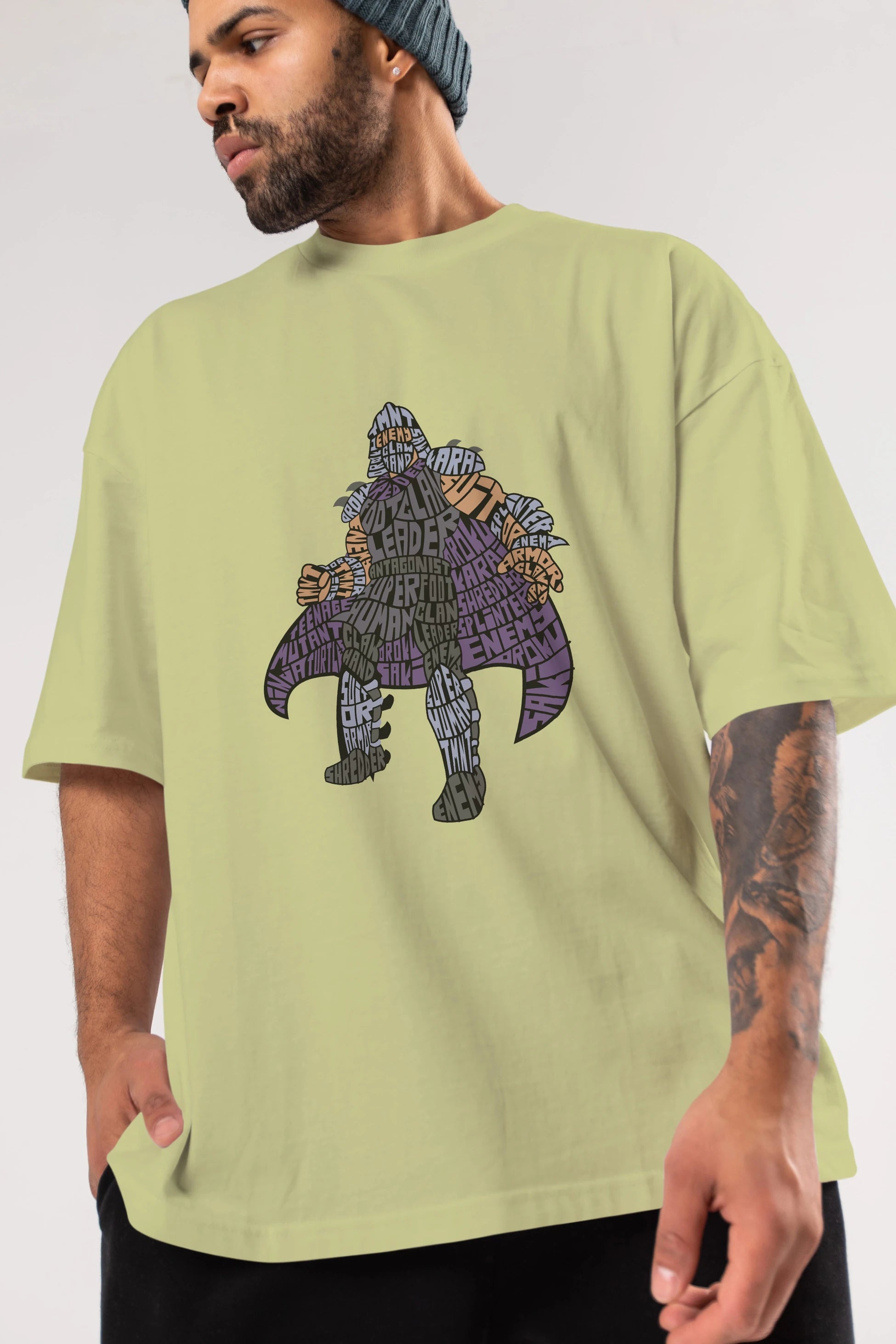 Foot Clan Leader Ön Baskılı Oversize t-shirt %100 pamuk Erkek Kadın Unisex