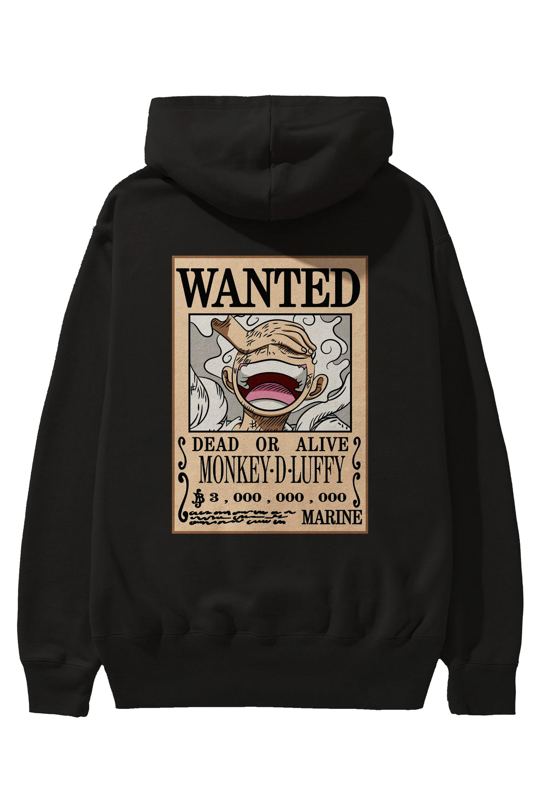 CARTEL LUFFY GEAR 5 Anime Arka Baskılı Hoodie Oversize Kapüşonlu Sweatshirt Erkek Kadın Unisex