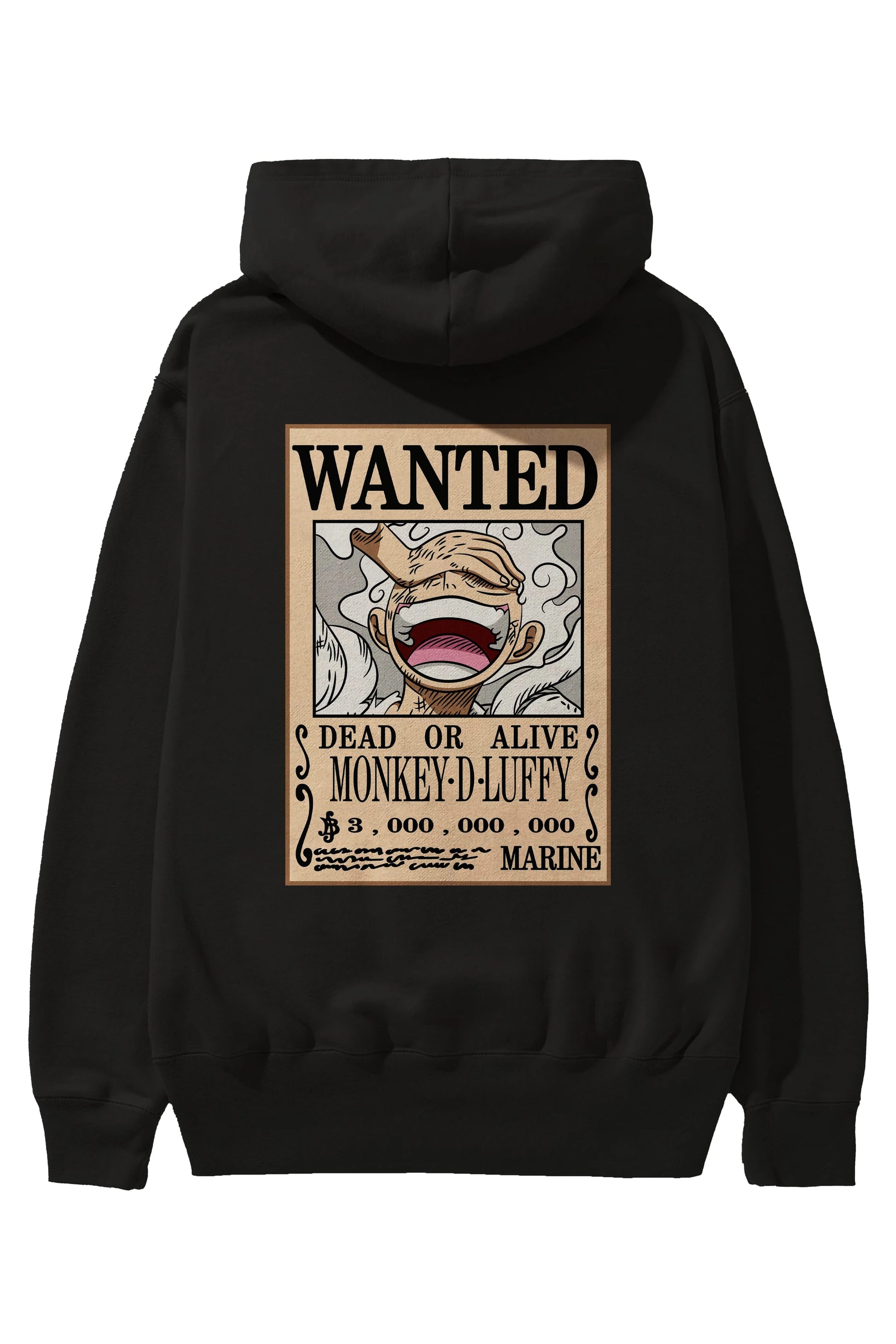 CARTEL LUFFY GEAR 5 Anime Arka Baskılı Hoodie Oversize Kapüşonlu Sweatshirt Erkek Kadın Unisex