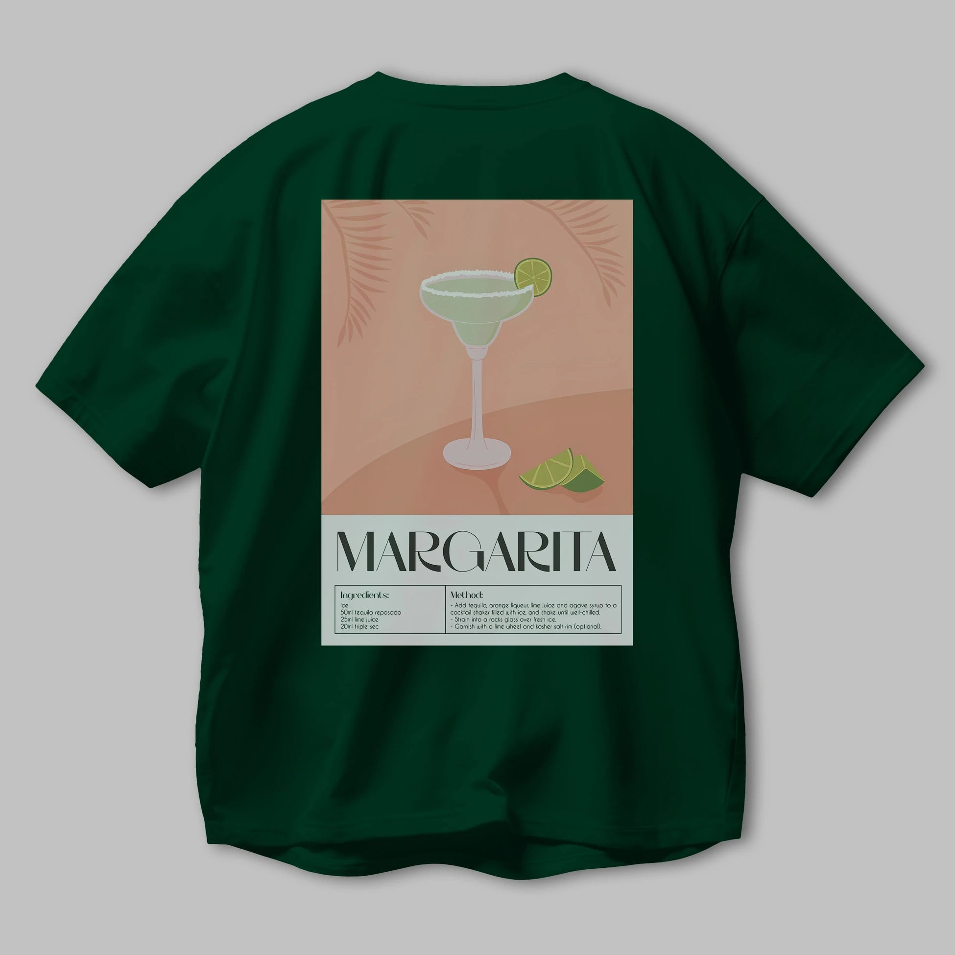Margarita 5 Arka Baskılı Oversize t-shirt Erkek Kadın Unisex %100 Pamuk Bisiklet Yaka tişort