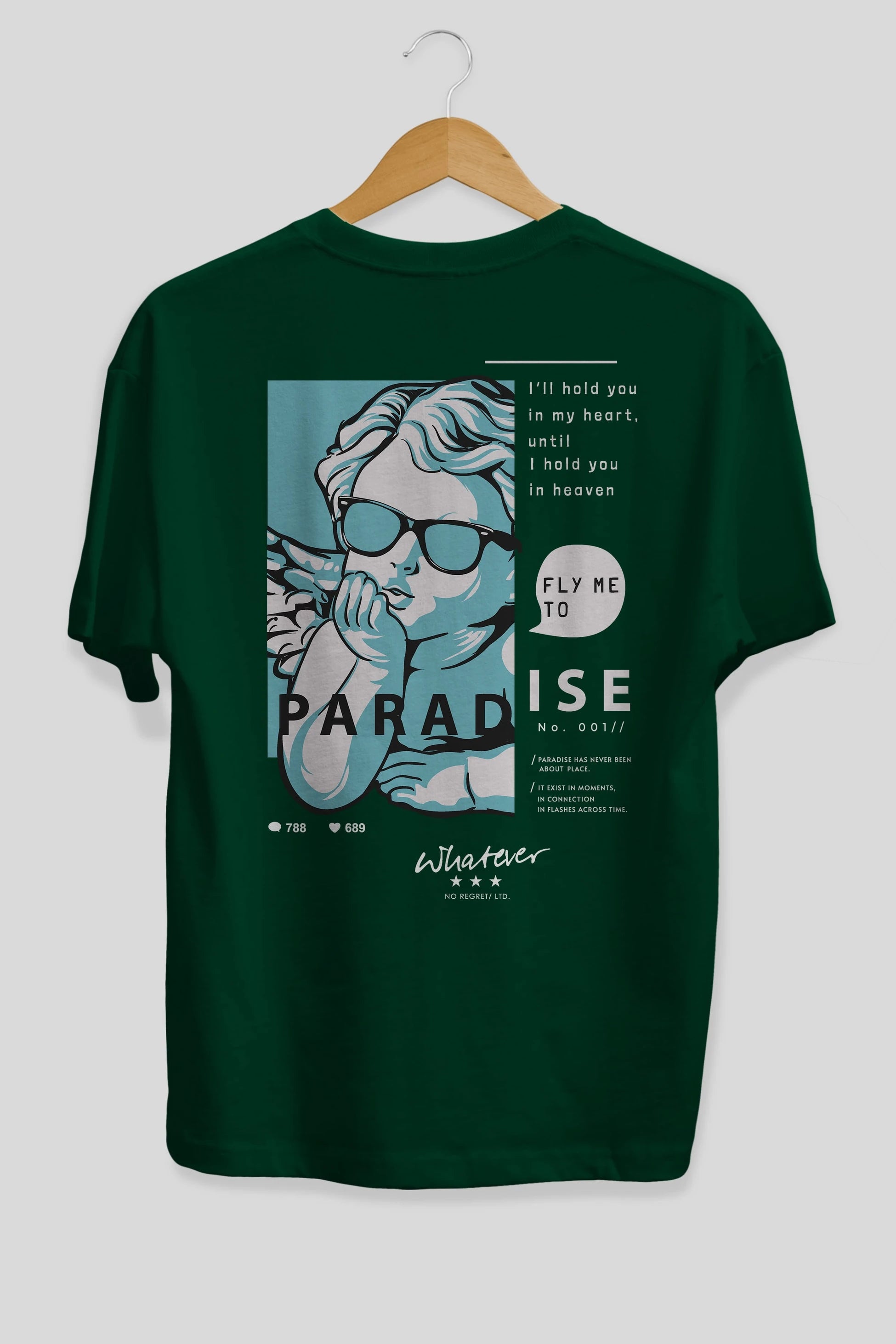 Paradise Fly to Me Arka Baskılı Oversize t-shirt Erkek Kadın Unisex