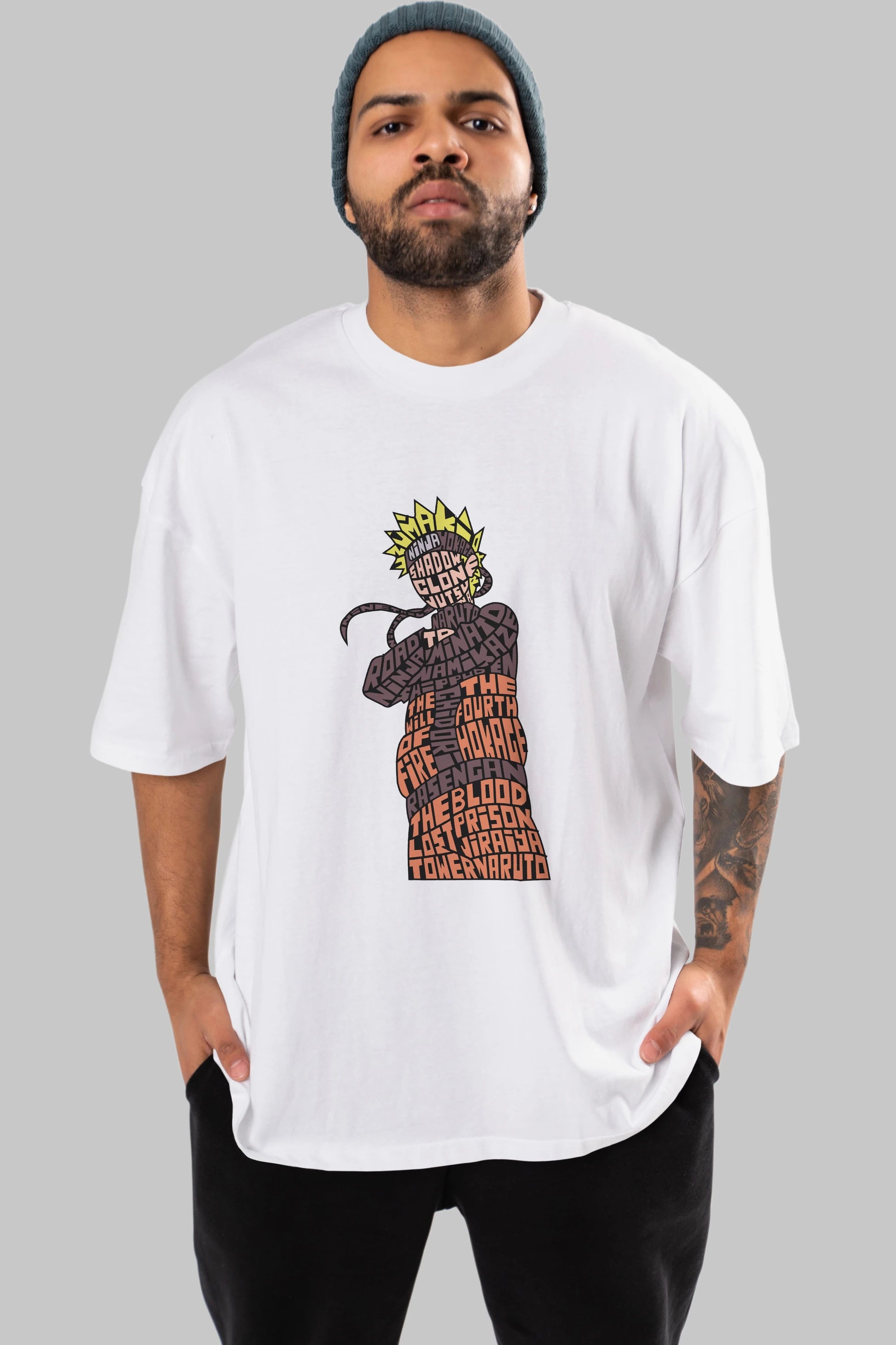 Rasengan Ön Baskılı Oversize t-shirt %100 pamuk Erkek Kadın Unisex