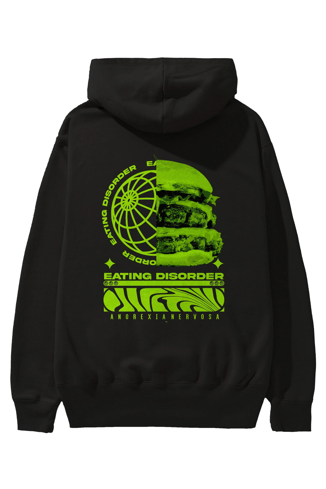 Eating Disorder Arka Baskılı Hoodie Oversize Kapüşonlu Sweatshirt Erkek Kadın Unisex