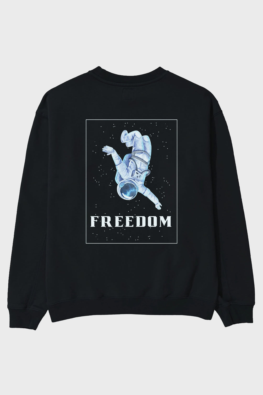 Freedom Astronaut Arka Baskılı Oversize Sweatshirt Erkek Kadın Unisex
