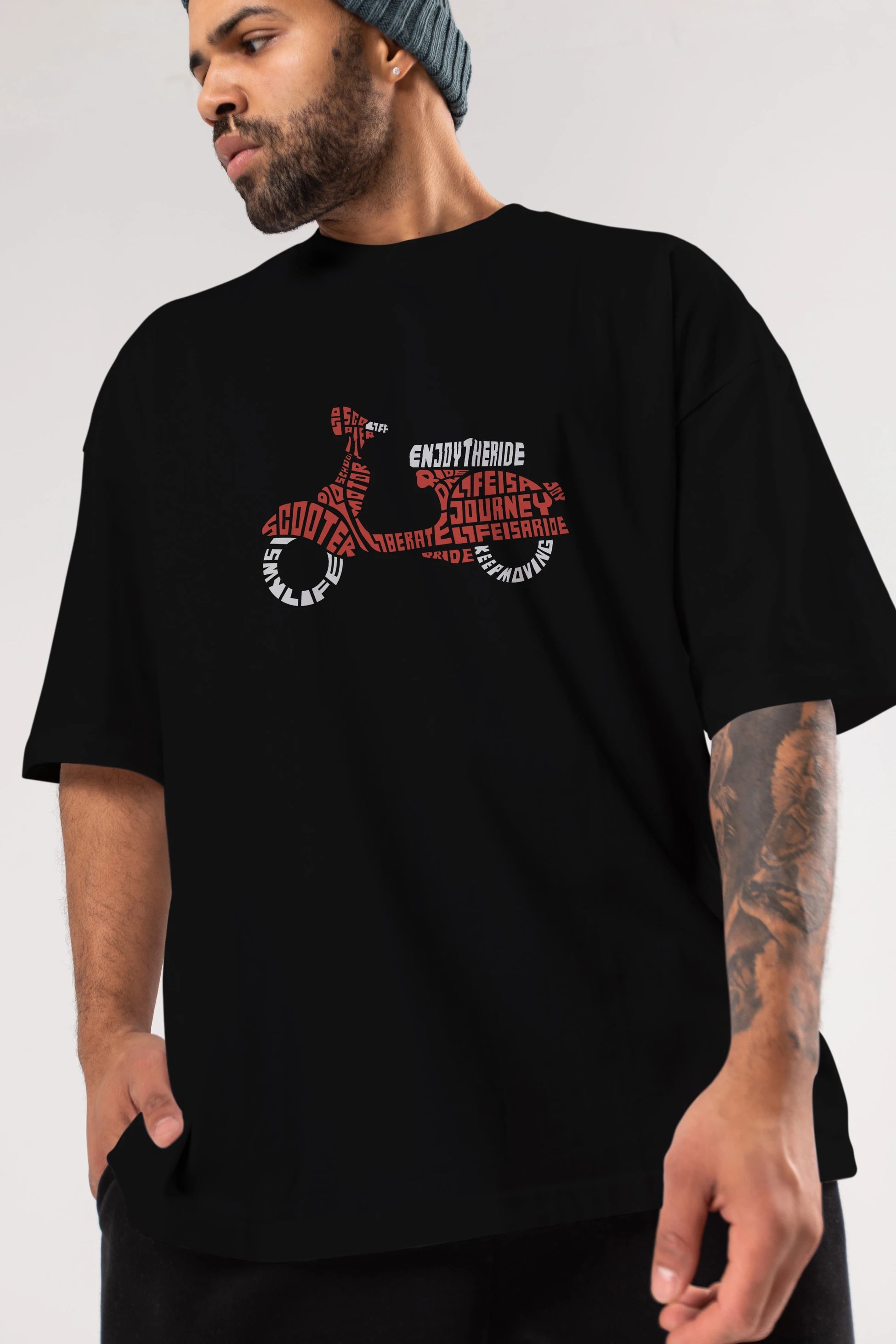 Enjoy The Ride Ön Baskılı Oversize t-shirt %100 pamuk Erkek Kadın Unisex