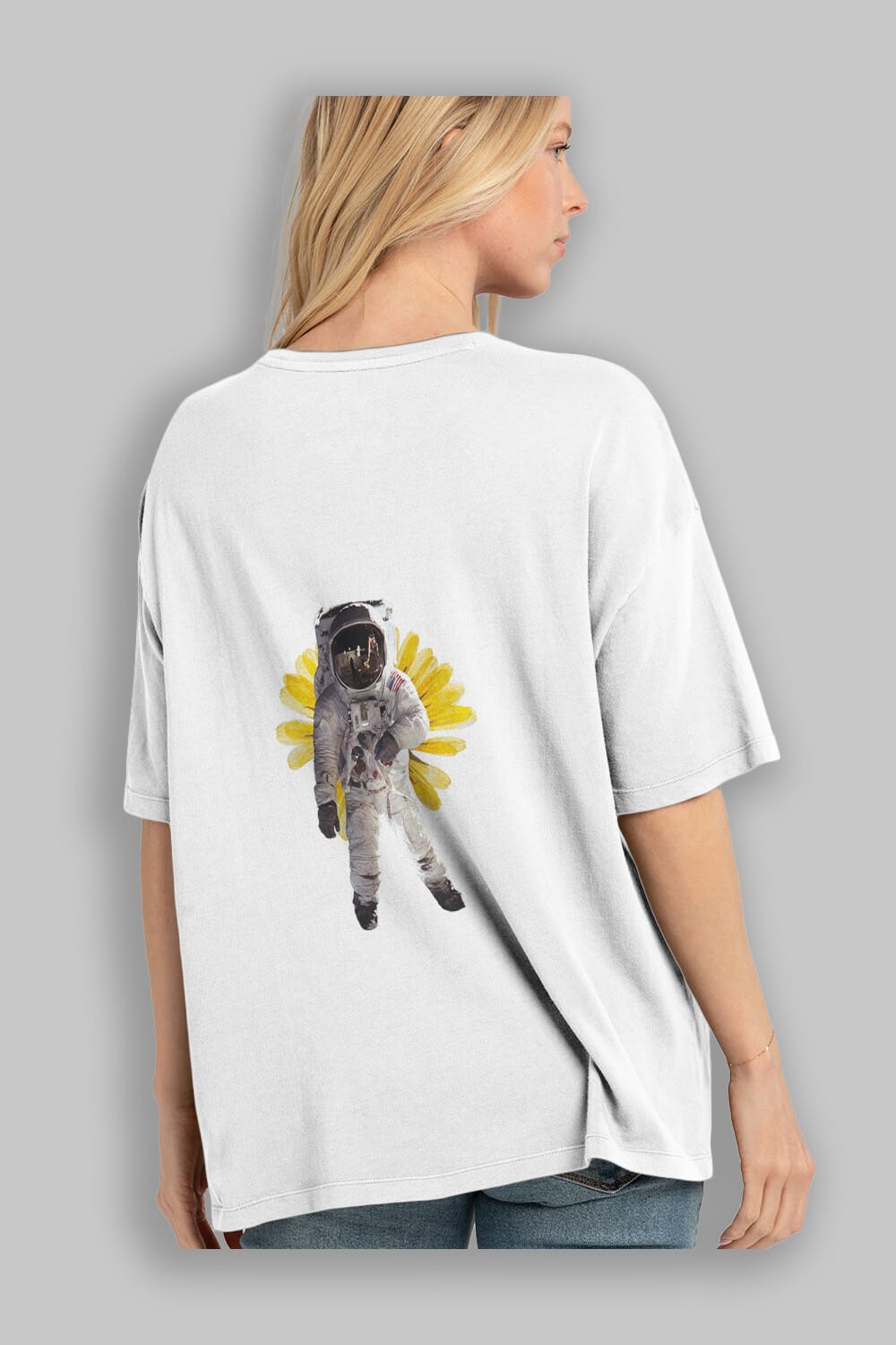 Astronaut Streetwear Arka Baskılı Oversize t-shirt Erkek Kadın Unisex