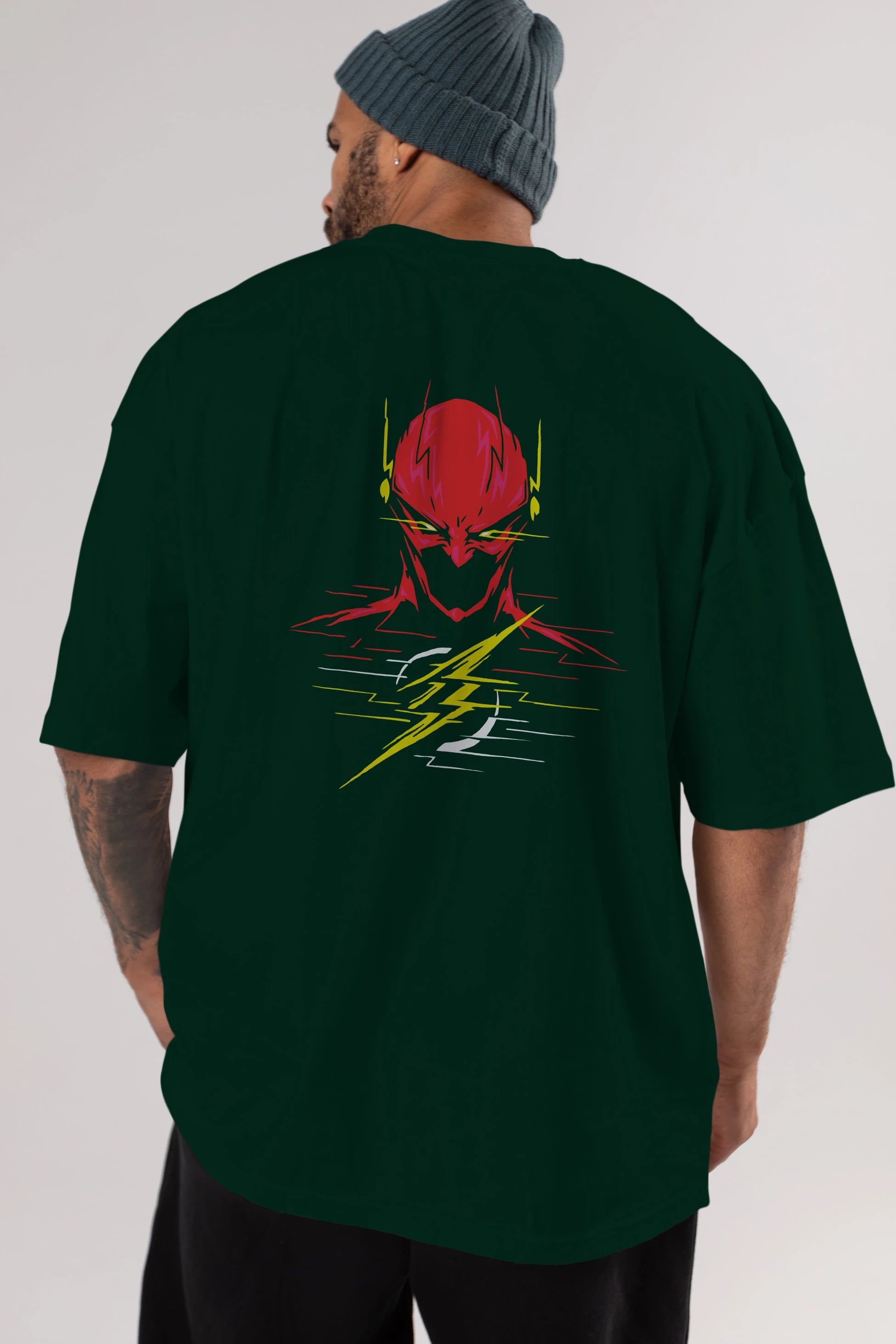 Flash Avengers (2) Arka Baskılı Oversize t-shirt Erkek Kadın Unisex %100 Pamuk Bisiklet Yaka tişort