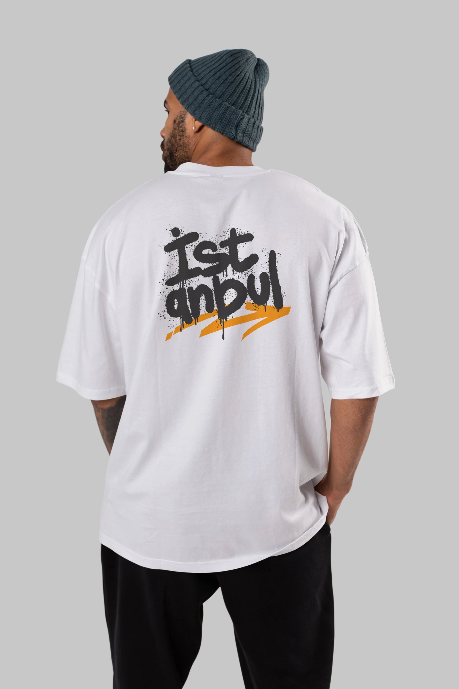 istanbul Yazılı Arka Baskılı Oversize t-shirt Erkek Kadın Unisex