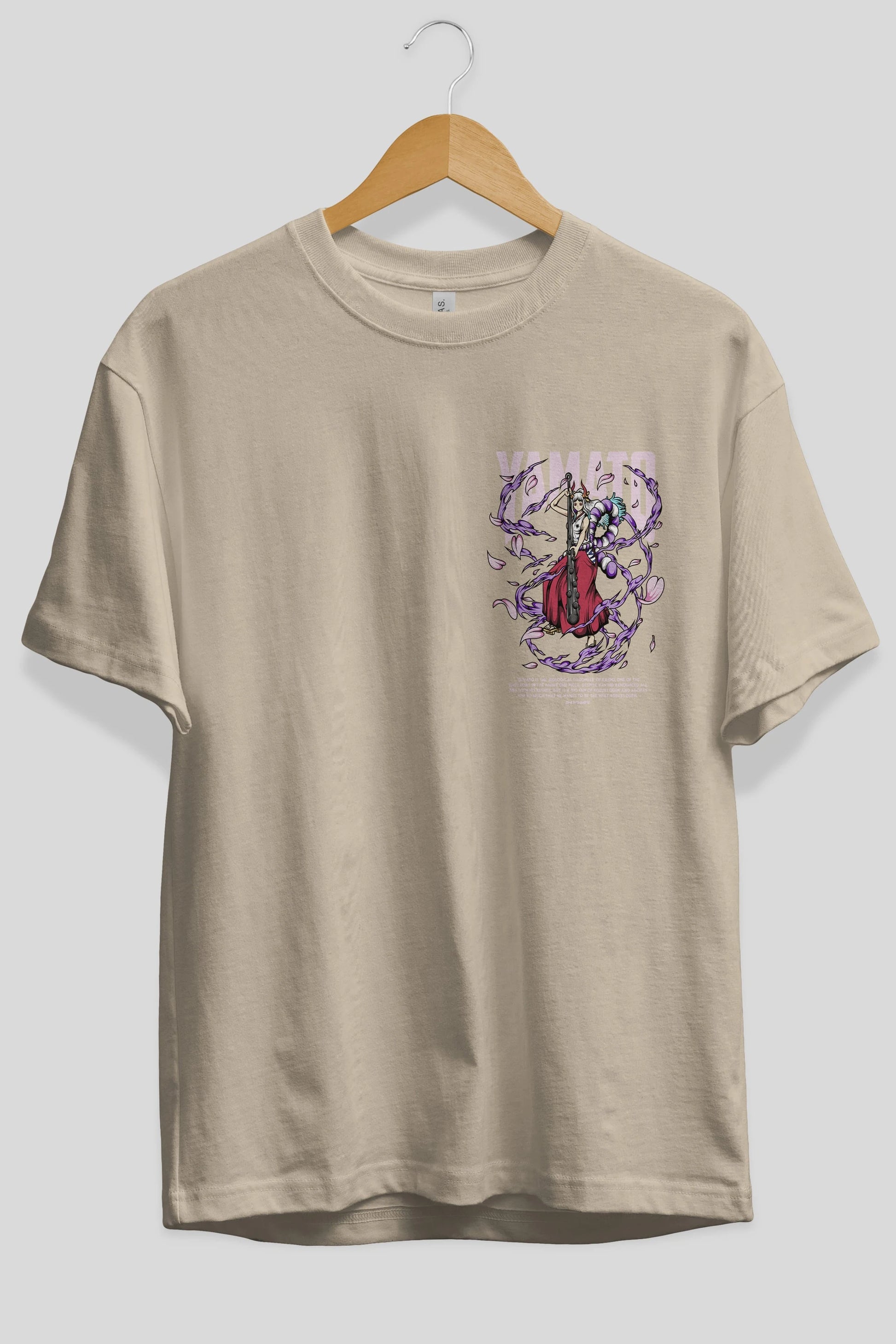 Yamato Ön Sol Baskılı Oversize t-shirt Erkek Kadın Unisex %100 Pamuk Bisiklet Yaka tişort