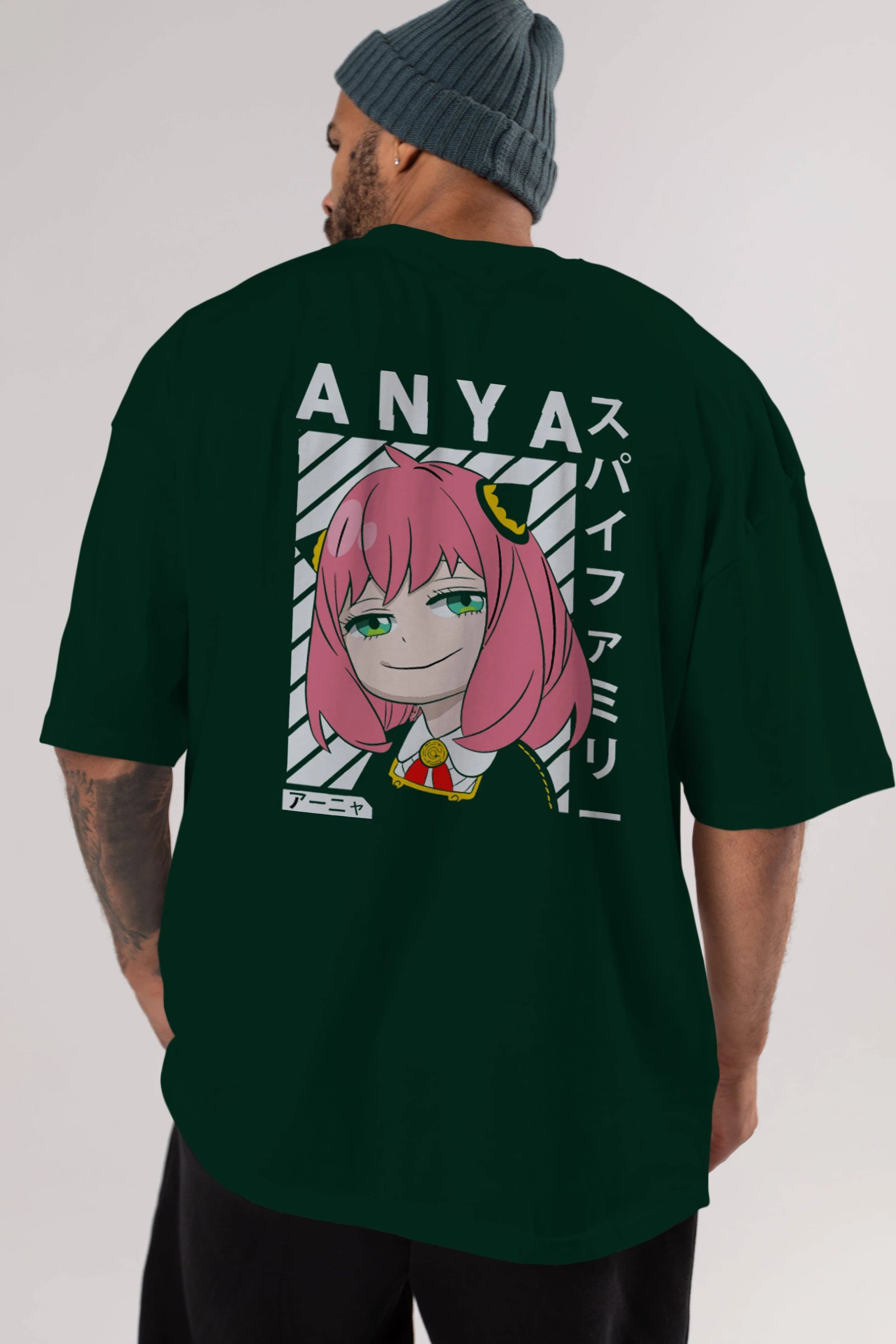 Anya SPYX FAMILY Anime Arka Baskılı Oversize t-shirt Erkek Kadın Unisex