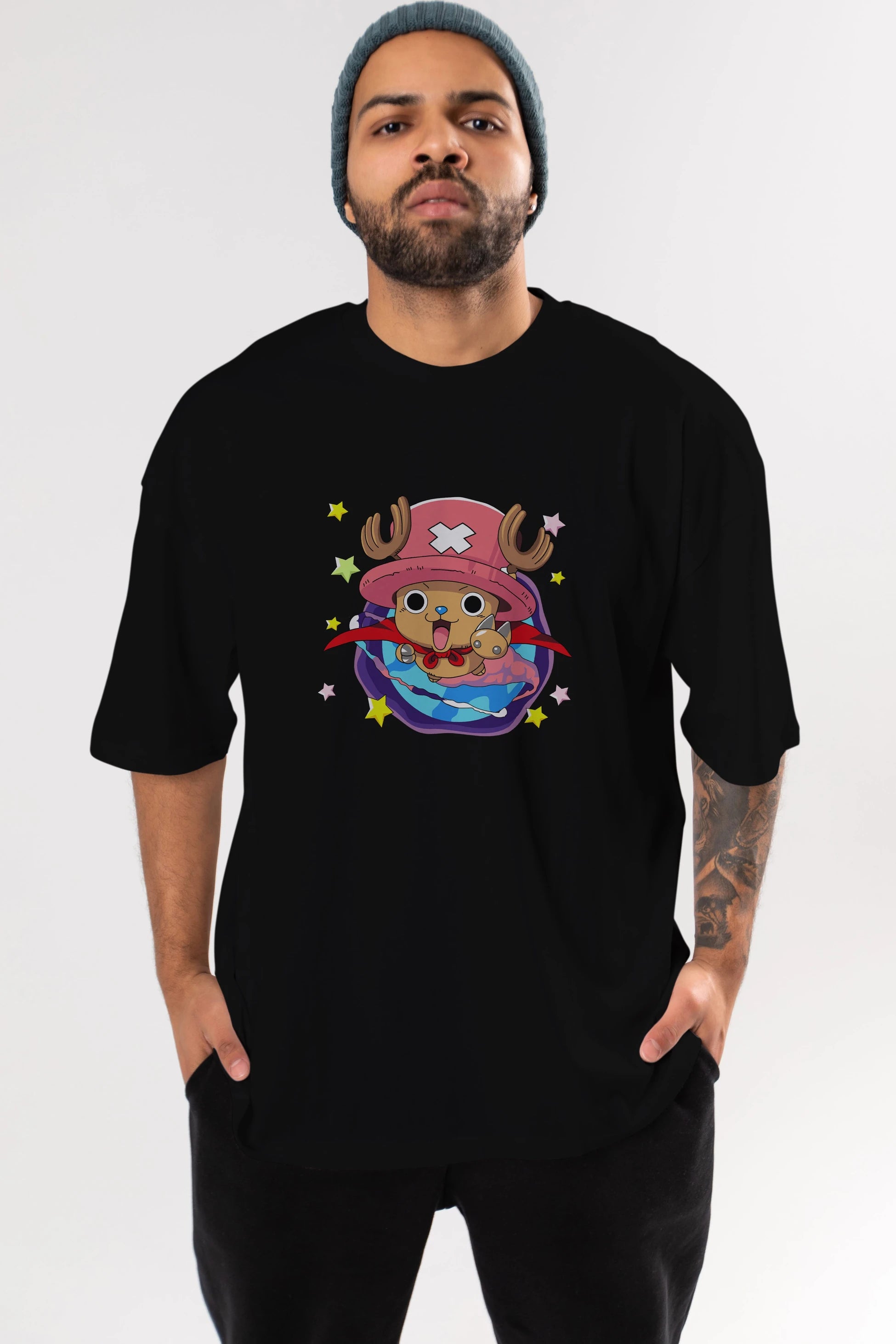Tony Tony Chopper Anime Ön Baskılı Oversize t-shirt Erkek Kadın Unisex