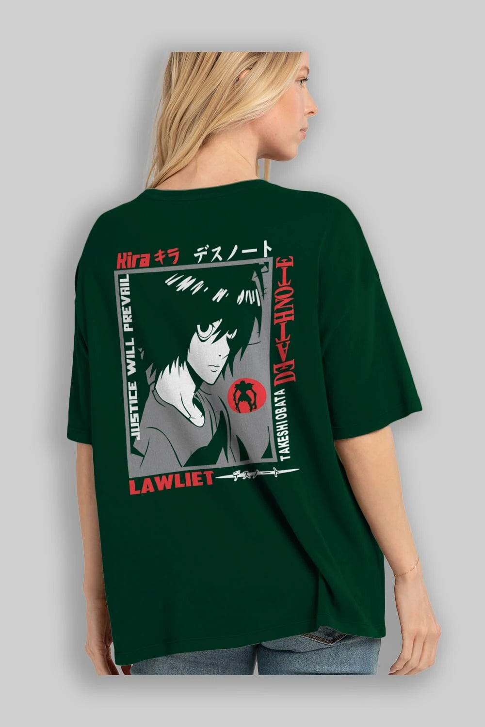 DEATH NOTE Anime Arka Baskılı Oversize t-shirt Erkek Kadın Unisex