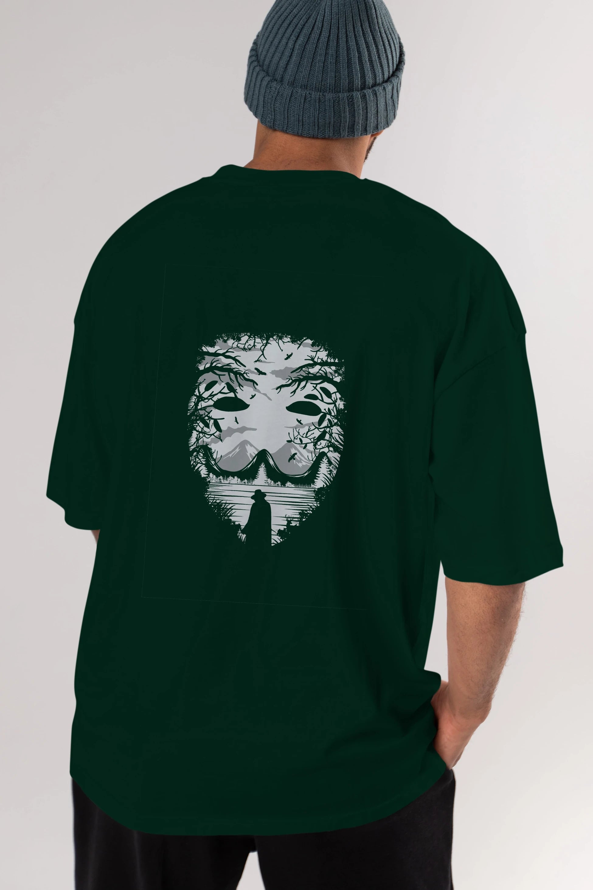 The Mask (2) Arka Baskılı Oversize t-shirt %100 pamuk Erkek Kadın Unisex