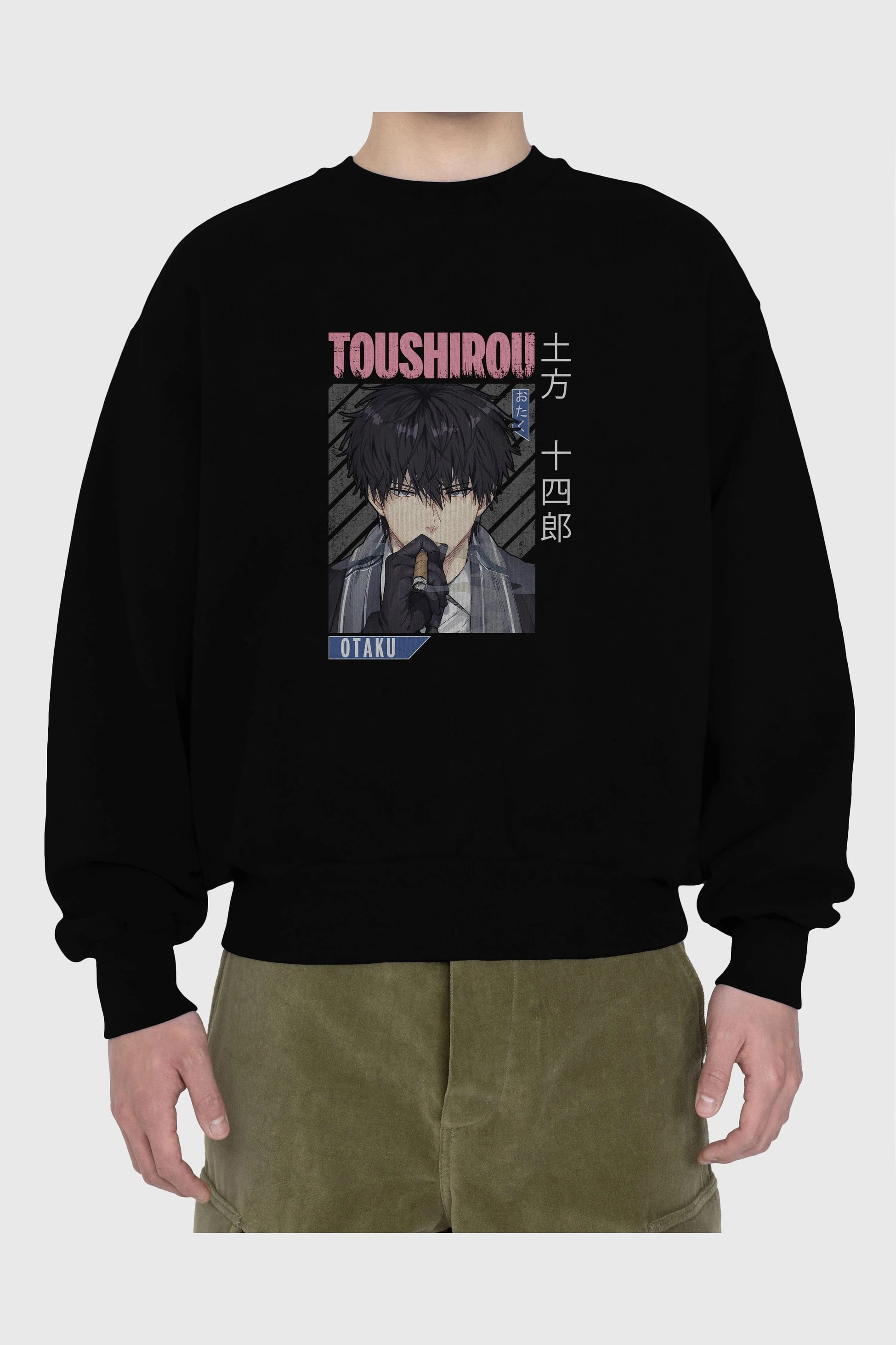 Toushirou Hijikata 2 Anime Ön Baskılı Oversize Sweatshirt Erkek Kadın Unisex