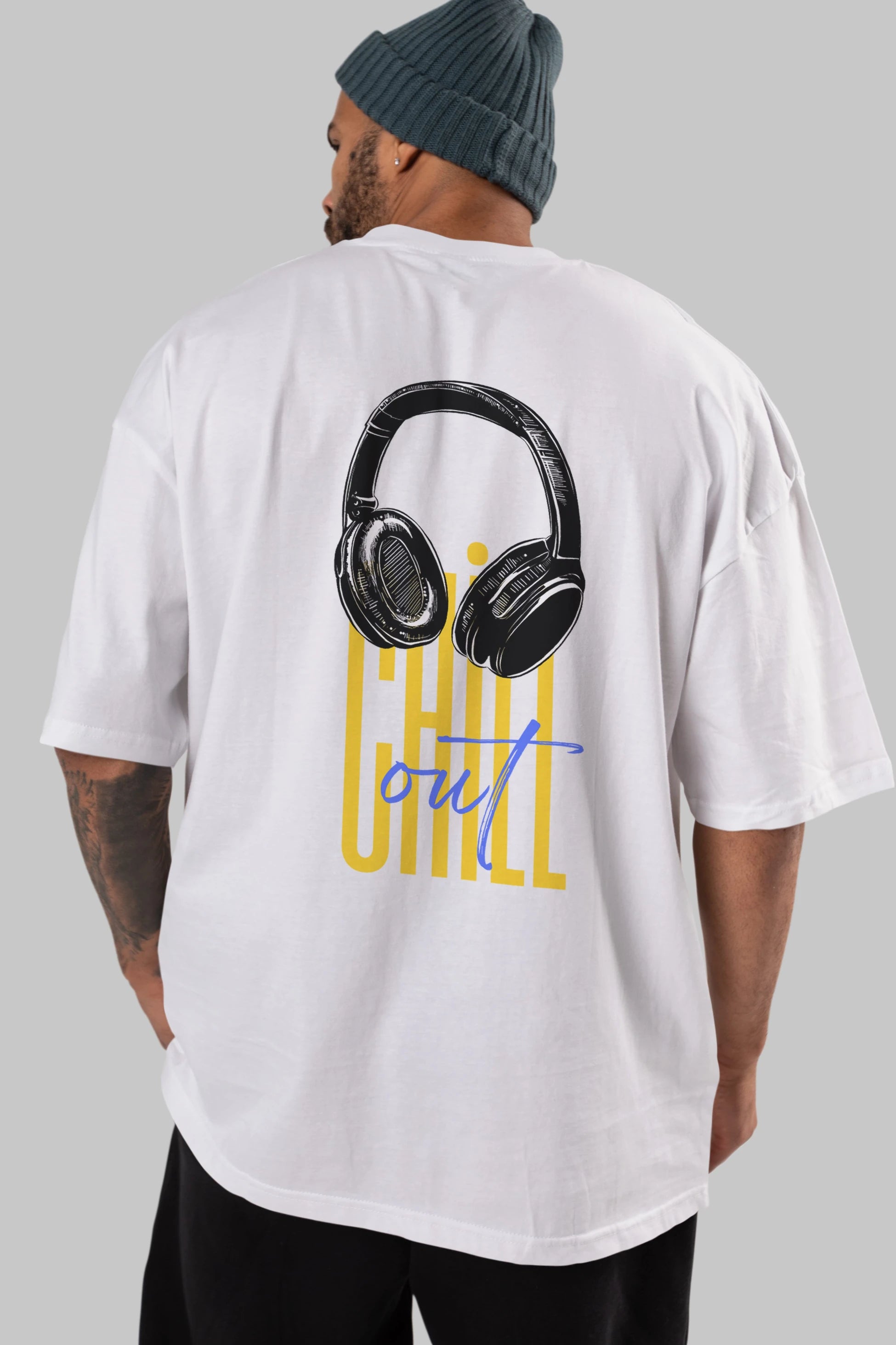 Chill Out Yazılı Arka Baskılı Oversize t-shirt Erkek Kadın Unisex