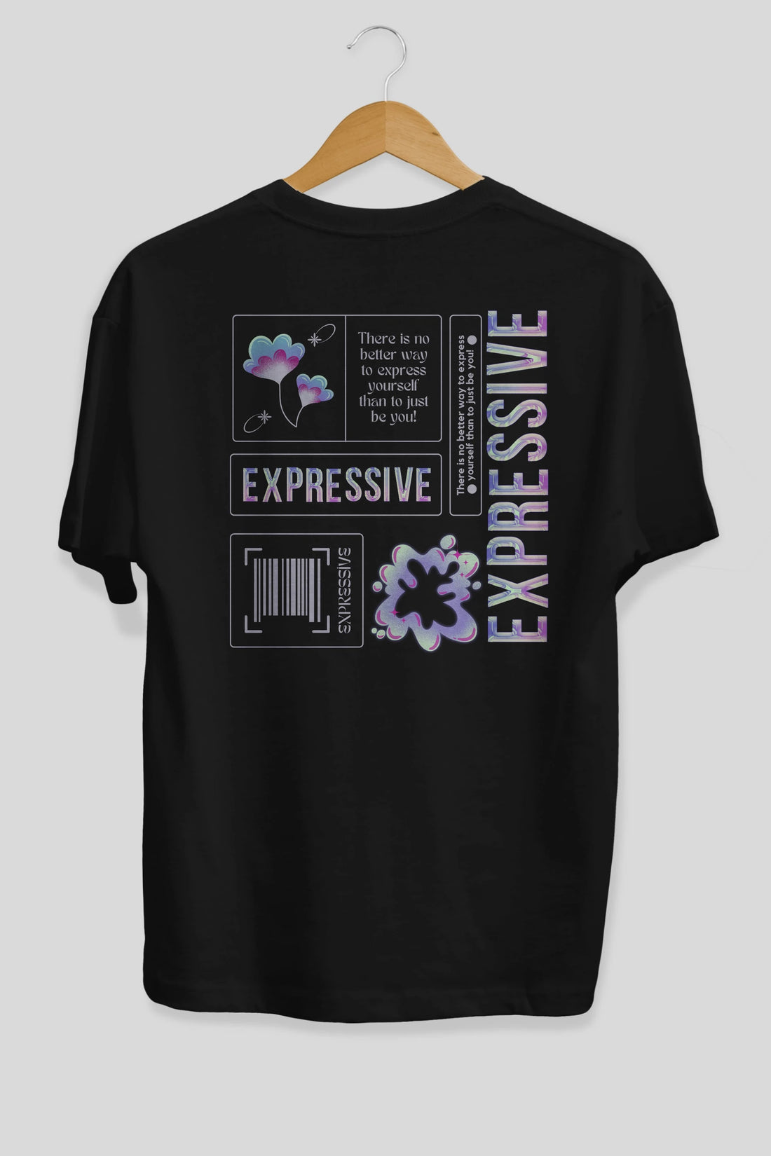 Expressive Streetwear Arka Baskılı Oversize t-shirt Erkek Kadın Unisex