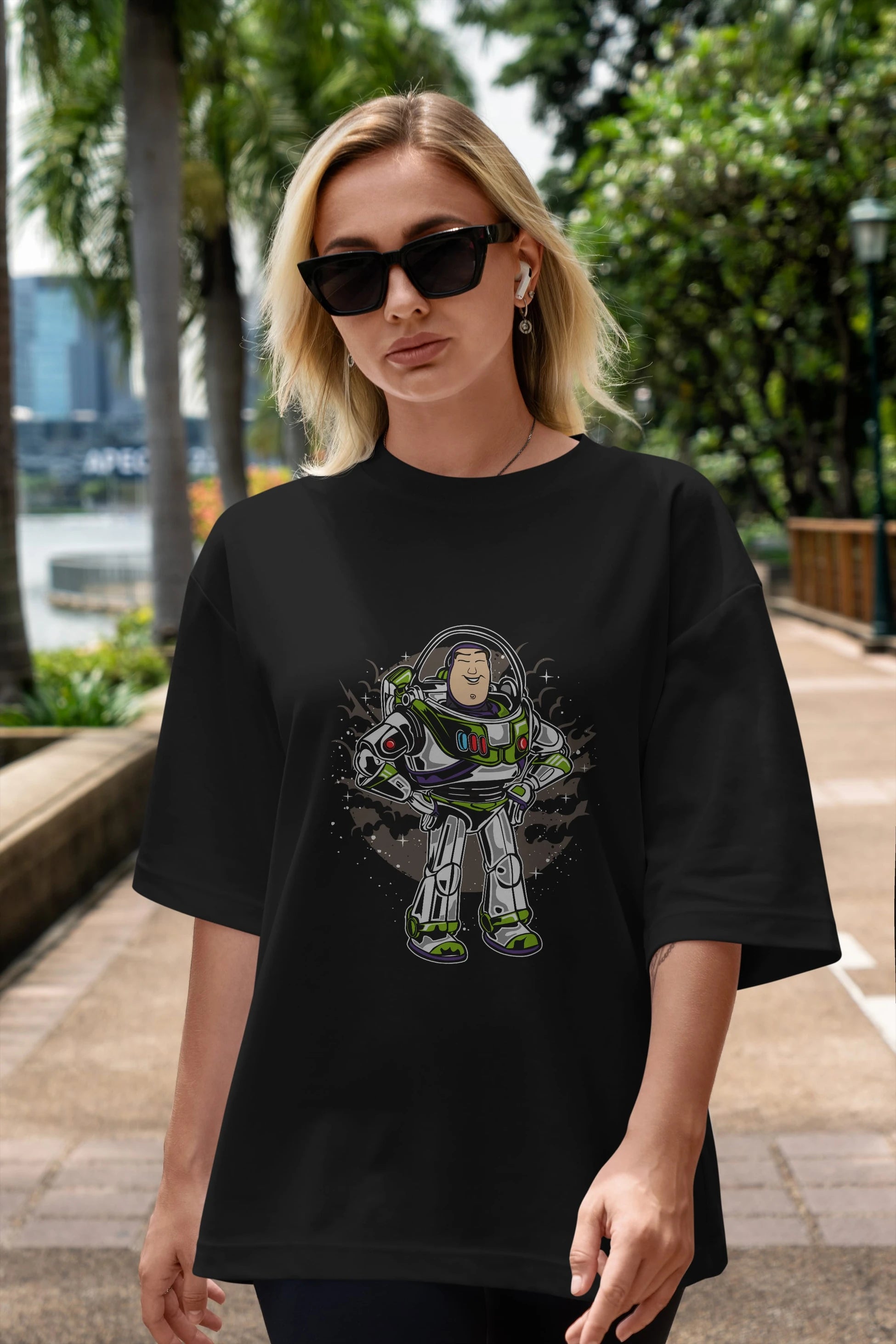 Buzz Ön Baskılı Oversize t-shirt Erkek Kadın Unisex %100 Pamuk tişort