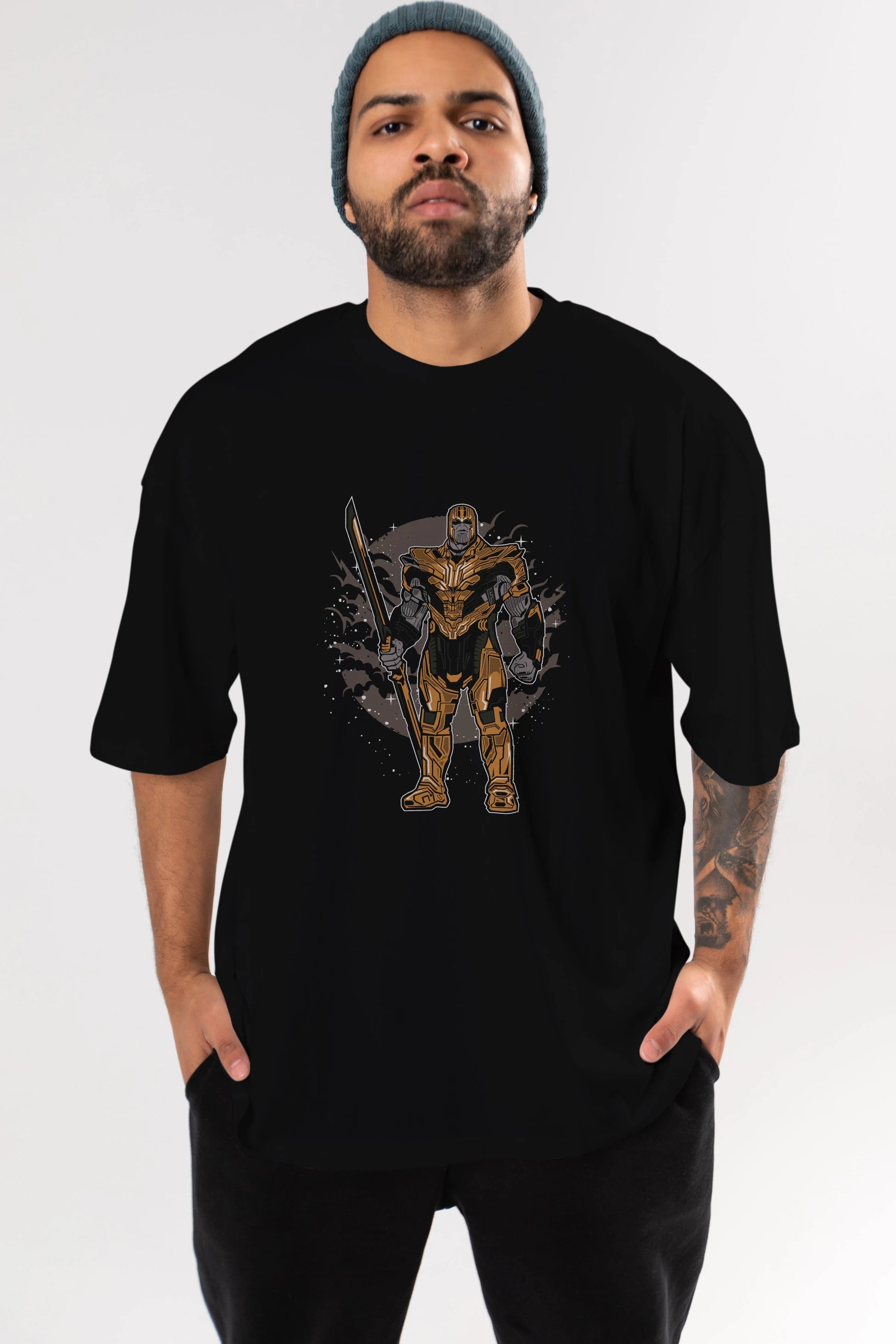 Thanos Ön Baskılı Oversize t-shirt Erkek Kadın Unisex %100 Pamuk tişort