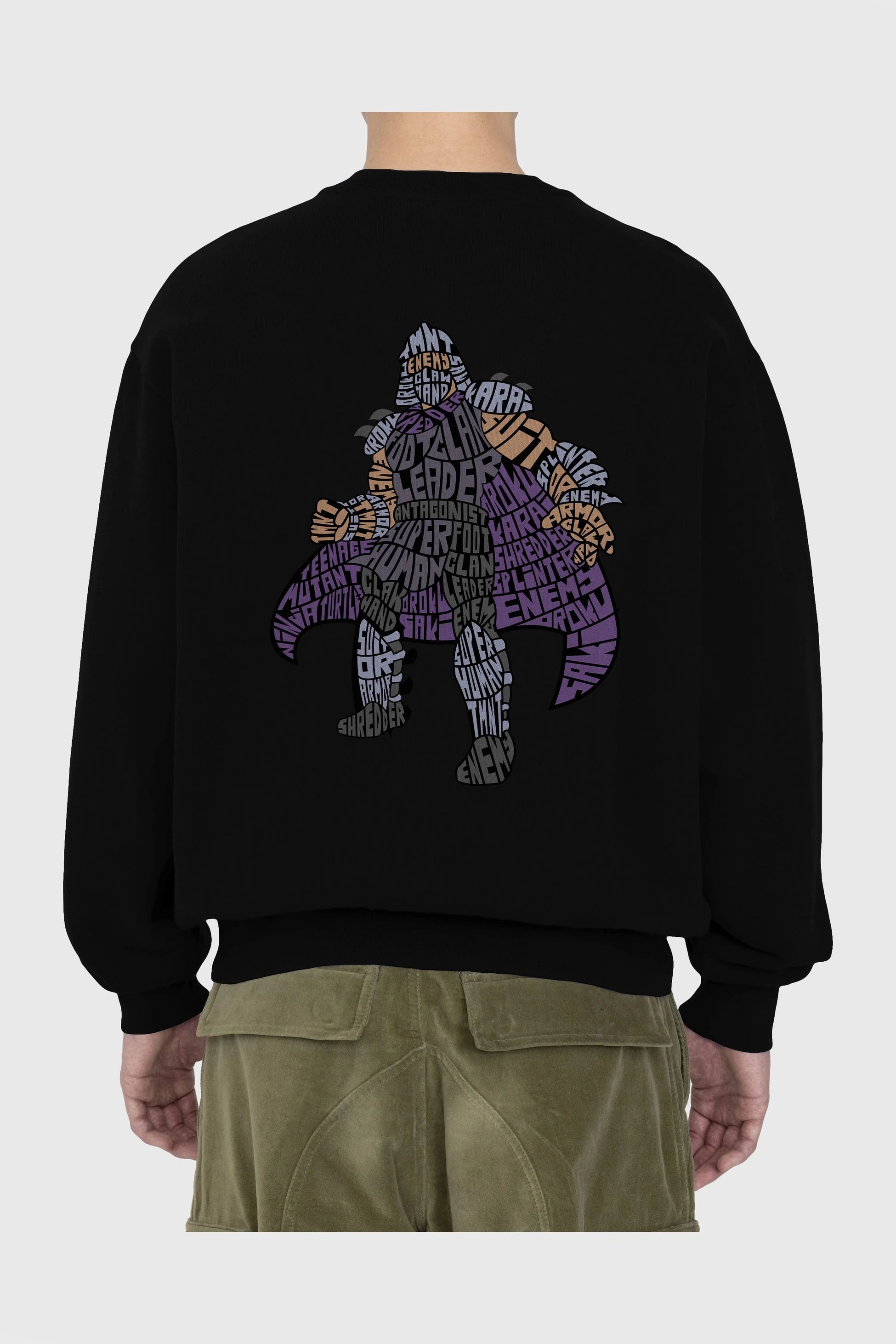 Foot Clan Leader Arka Baskılı Oversize Sweatshirt Erkek Kadın Unisex