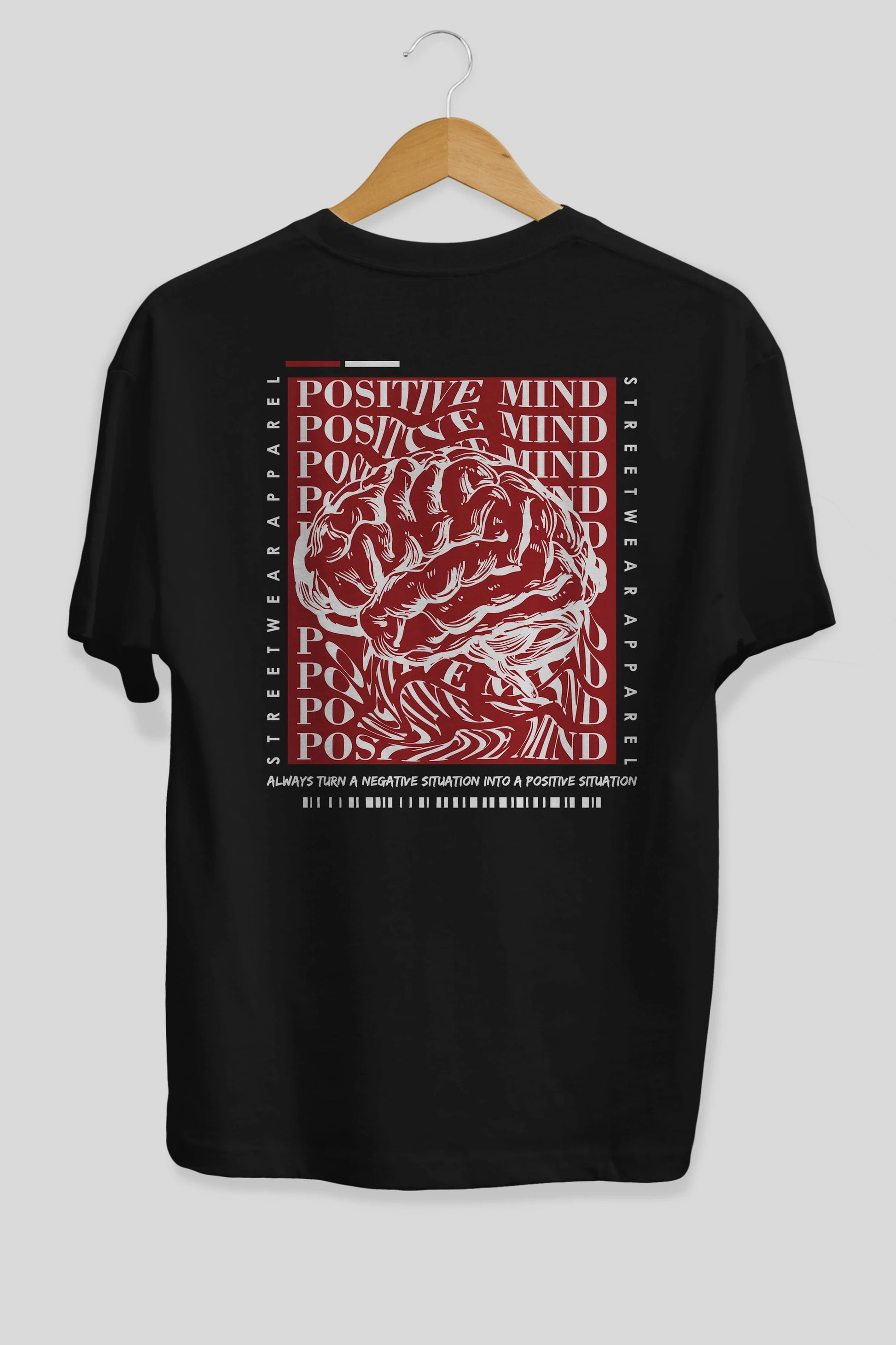 Positive Mind Arka Baskılı Oversize t-shirt Erkek Kadın Unisex