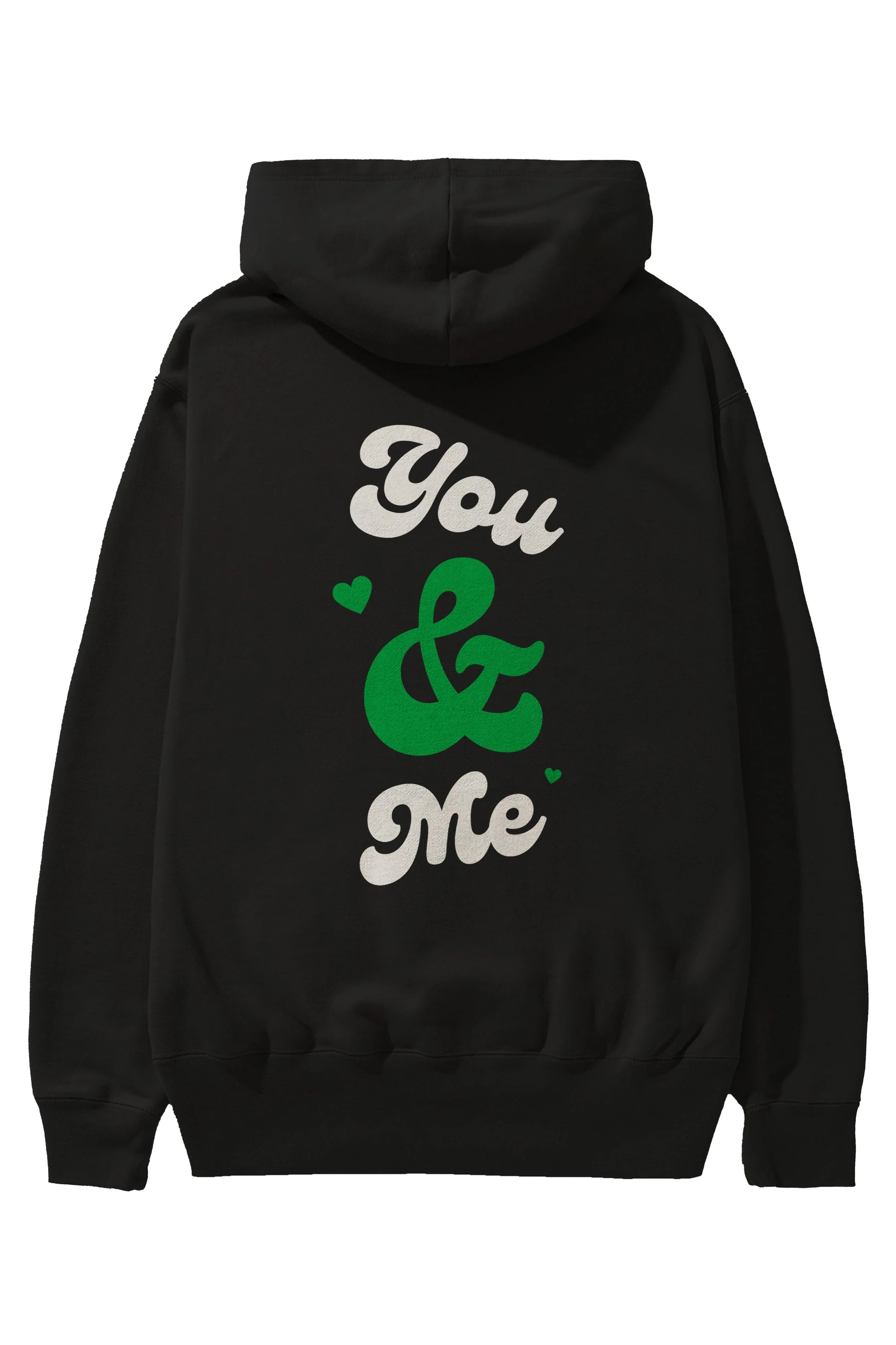 You and Me Yazılı Arka Baskılı Oversize Hoodie Kapüşonlu Sweatshirt Erkek Kadın Unisex