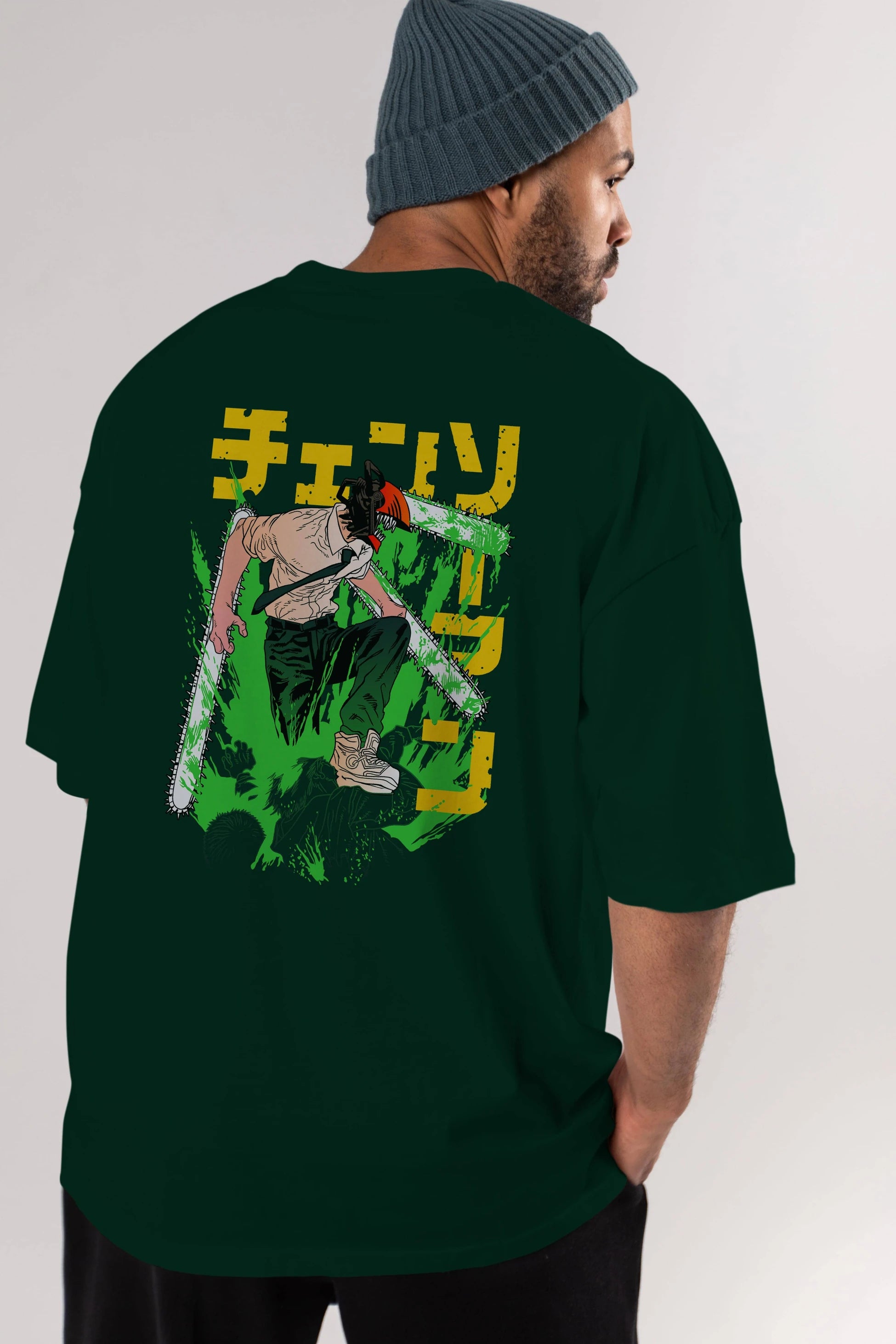 CHAINSAWMAN DENJI Anime Arka Baskılı Oversize t-shirt Erkek Kadın Unisex