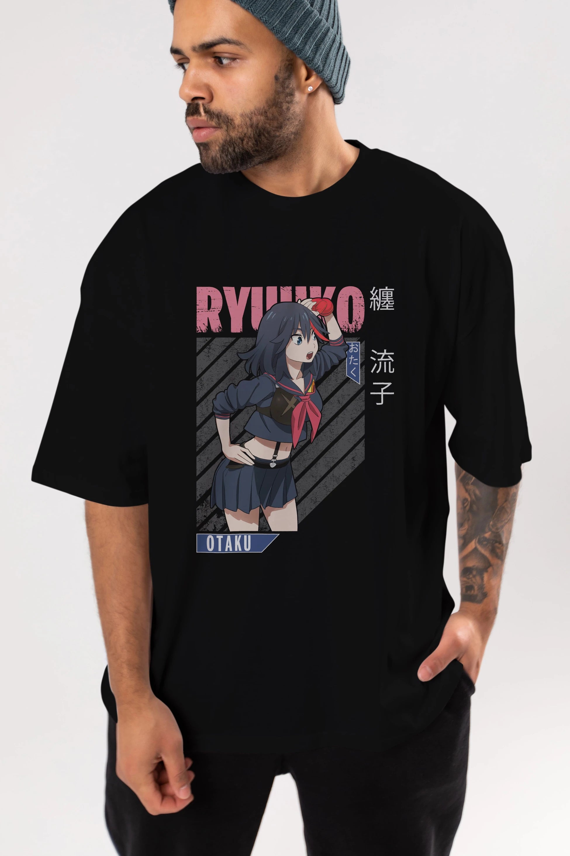 Ryuuko Matoi 6 Anime Ön Baskılı Oversize t-shirt %100 pamuk Erkek Kadın Unisex