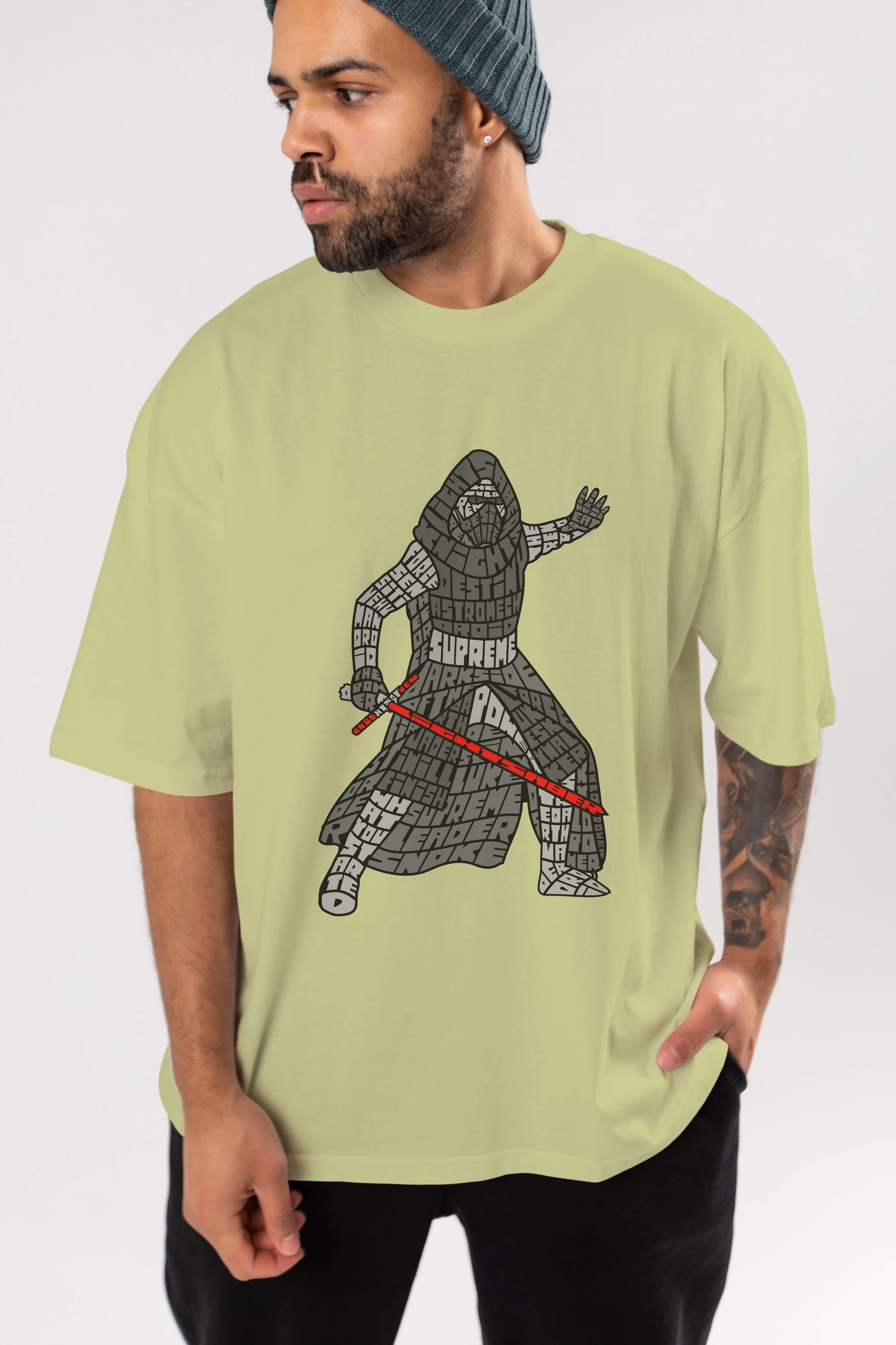 Kylo Ön Baskılı Oversize t-shirt %100 pamuk Erkek Kadın Unisex