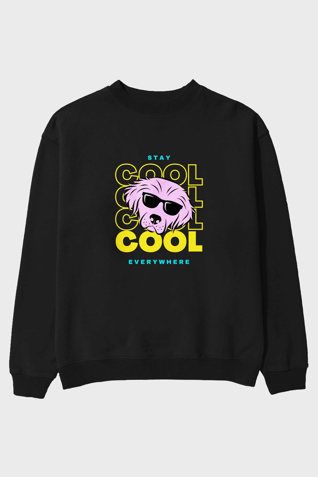 Cool Dog 2 Ön Baskılı Oversize Sweatshirt Erkek Kadın Unisex