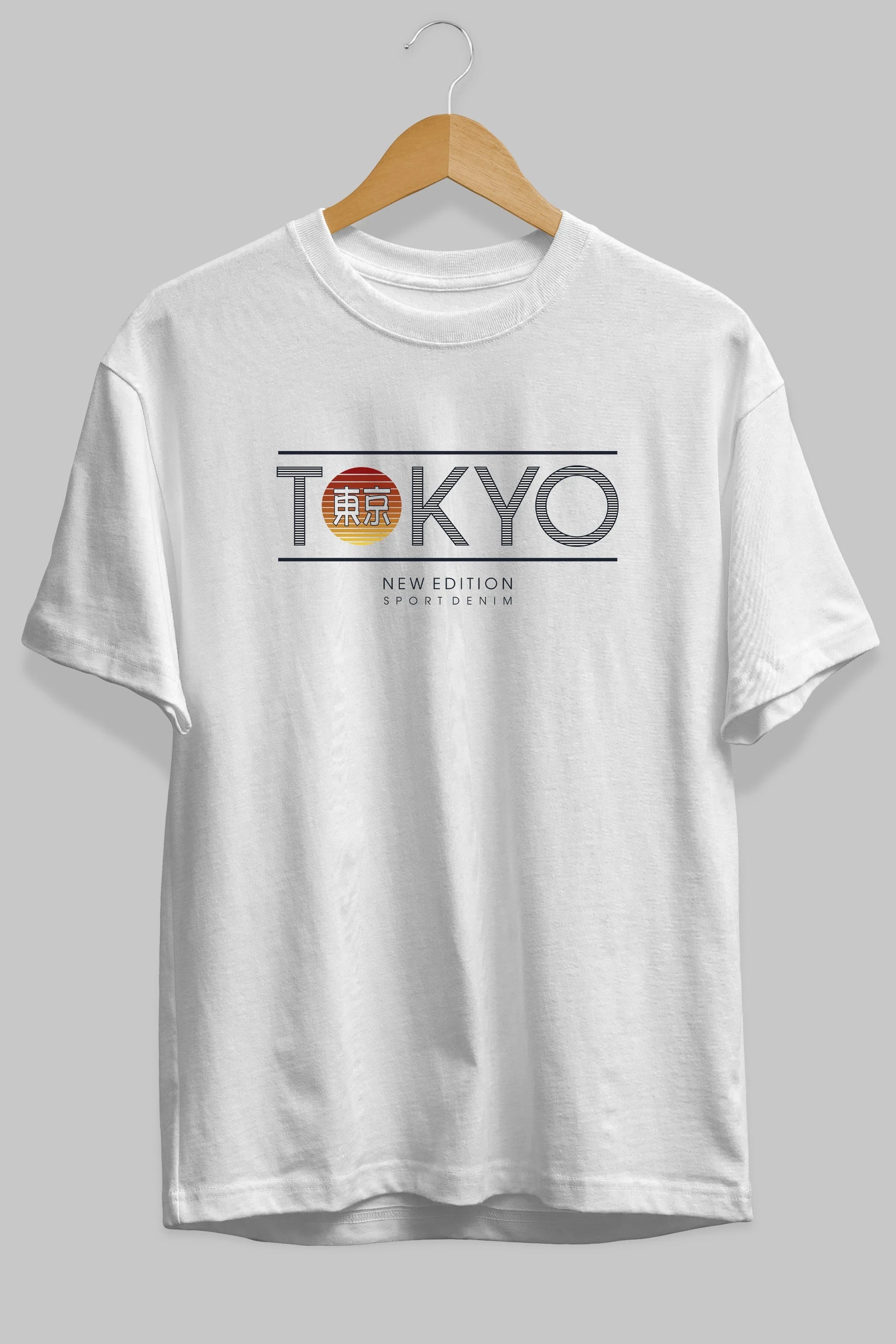 Tokyo Sport Ön Baskılı Oversize t-shirt Erkek Kadın Unisex