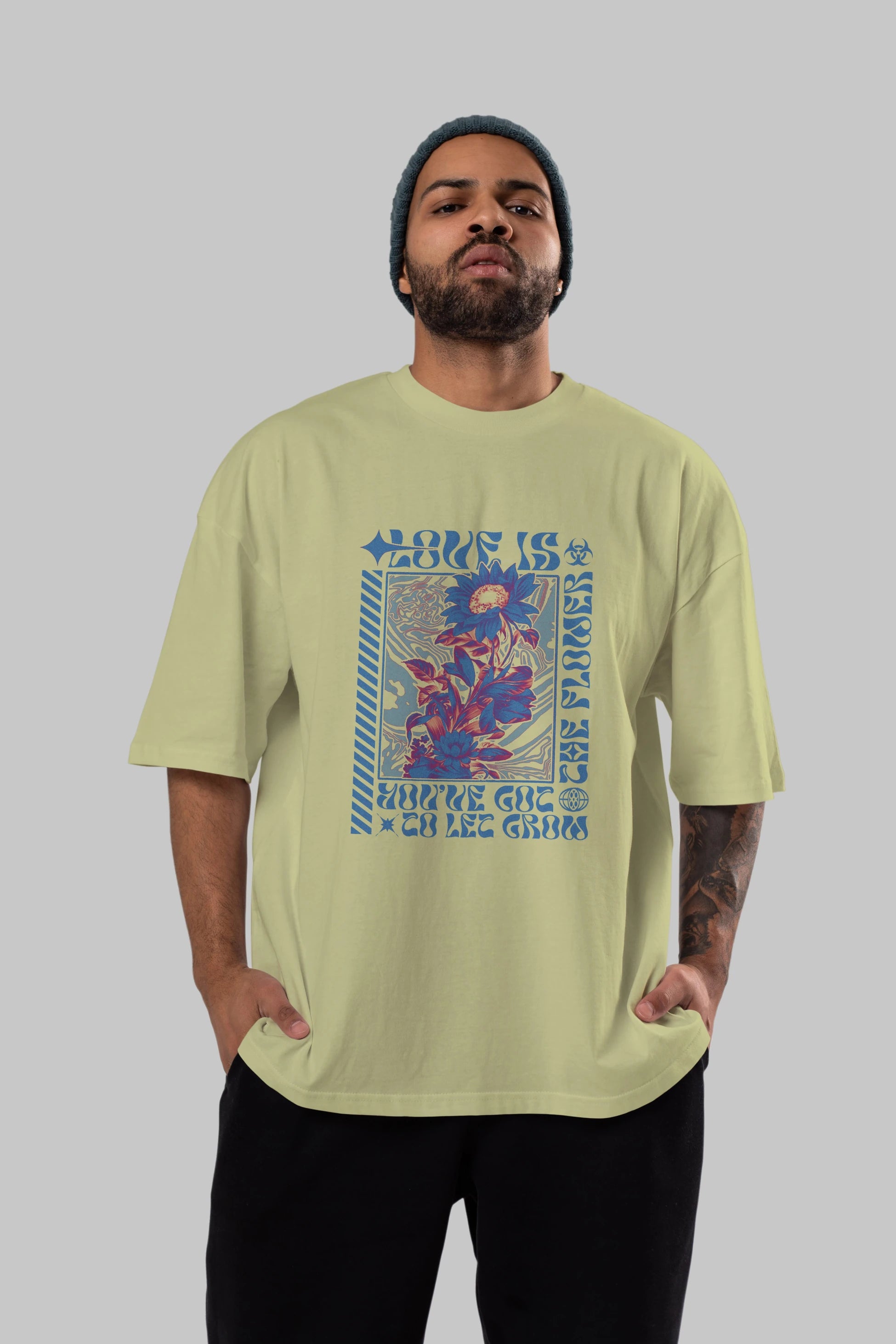 Love is the flower you've got to let grow Ön Baskılı Oversize t-shirt Erkek Kadın Unisex