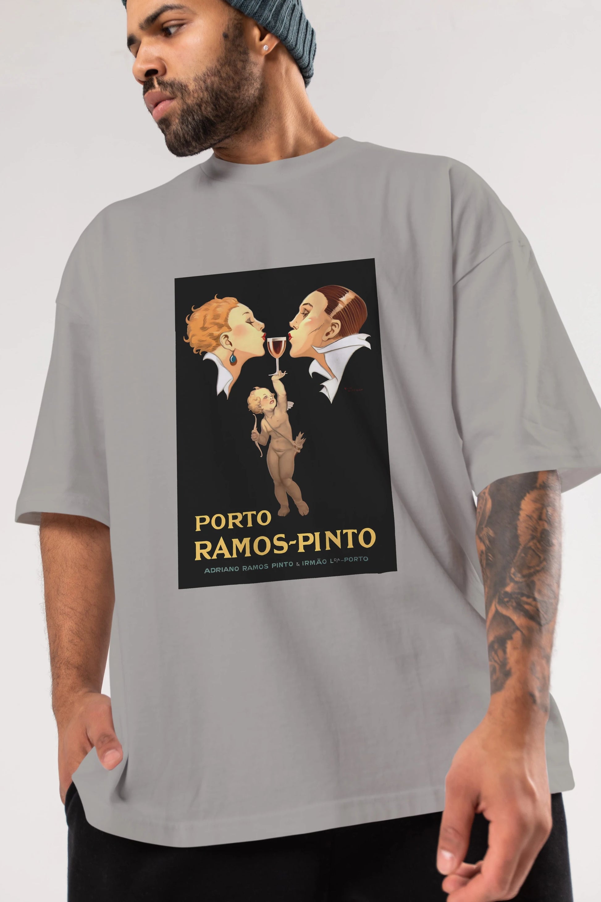Porto Ramos Pinto Ön Baskılı Oversize t-shirt Erkek Kadın Unisex %100 Pamuk Bisiklet Yaka tişort