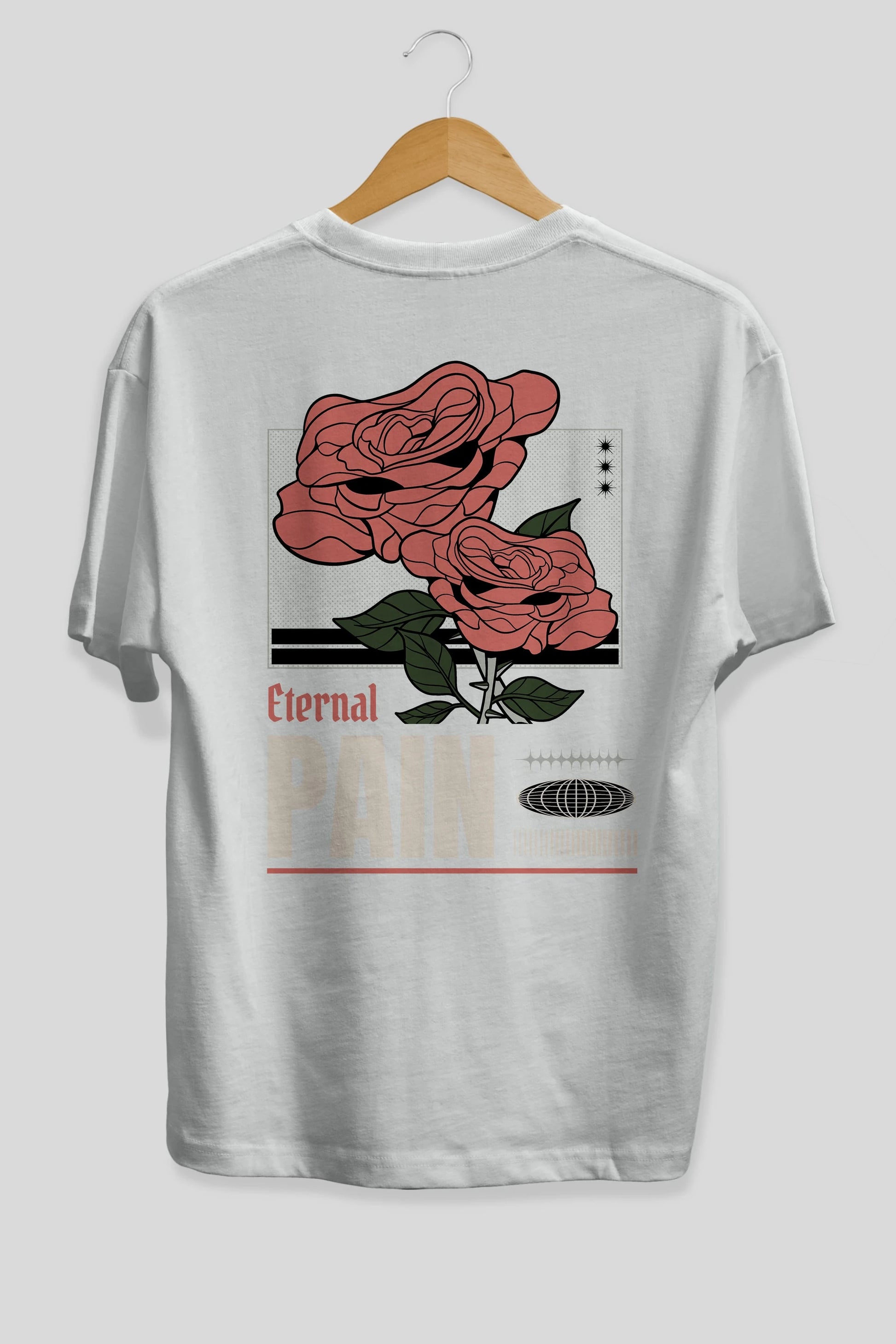 Eternal Pain Arka Baskılı Oversize t-shirt Erkek Kadın Unisex
