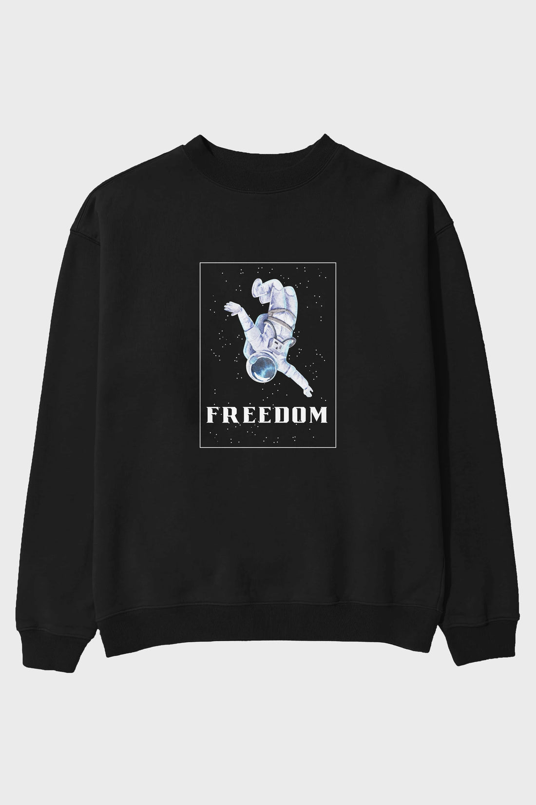 Freedom Astronaut Ön Baskılı Oversize Sweatshirt Erkek Kadın Unisex