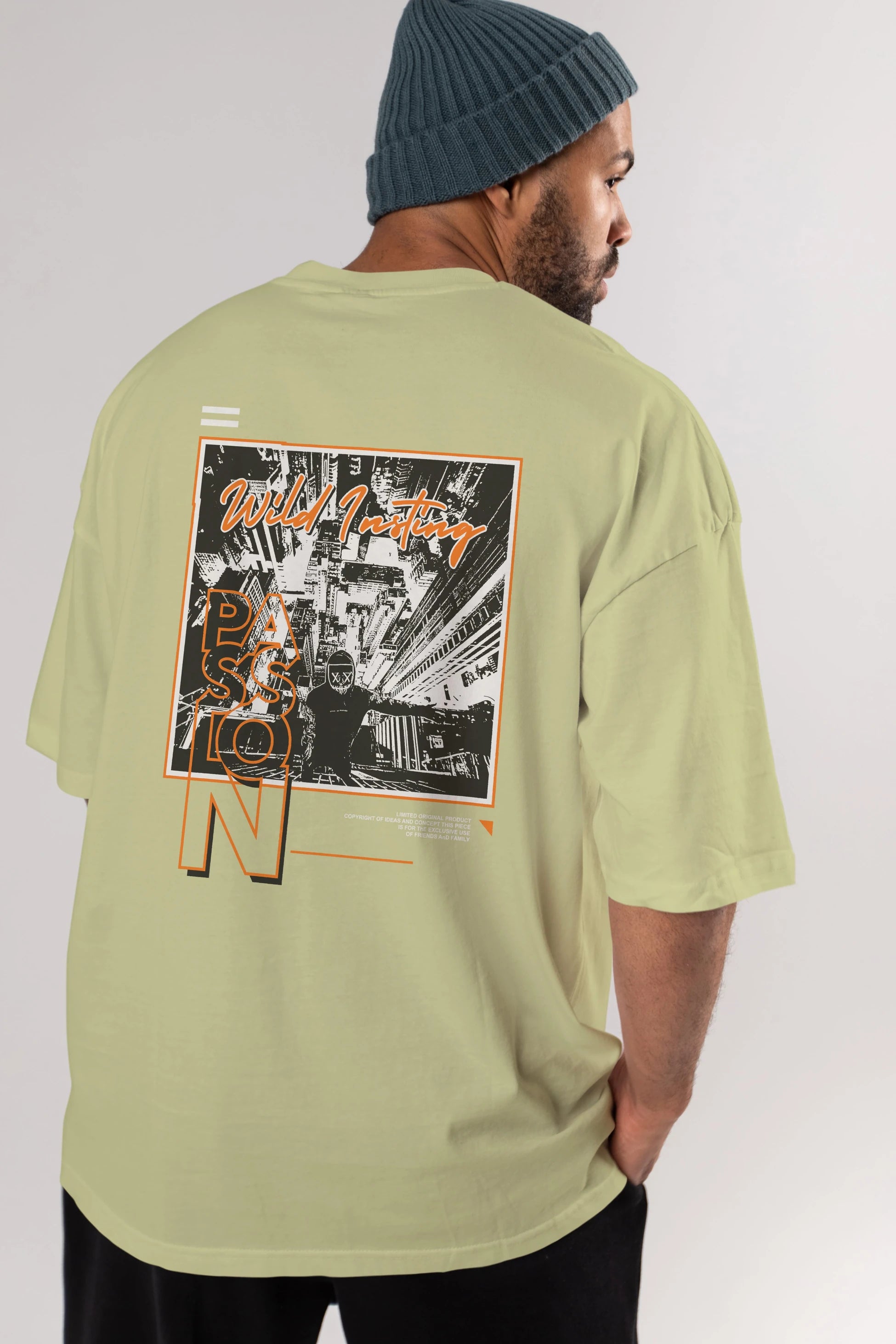 Wild Passion Arka Baskılı Oversize t-shirt Erkek Kadın Unisex