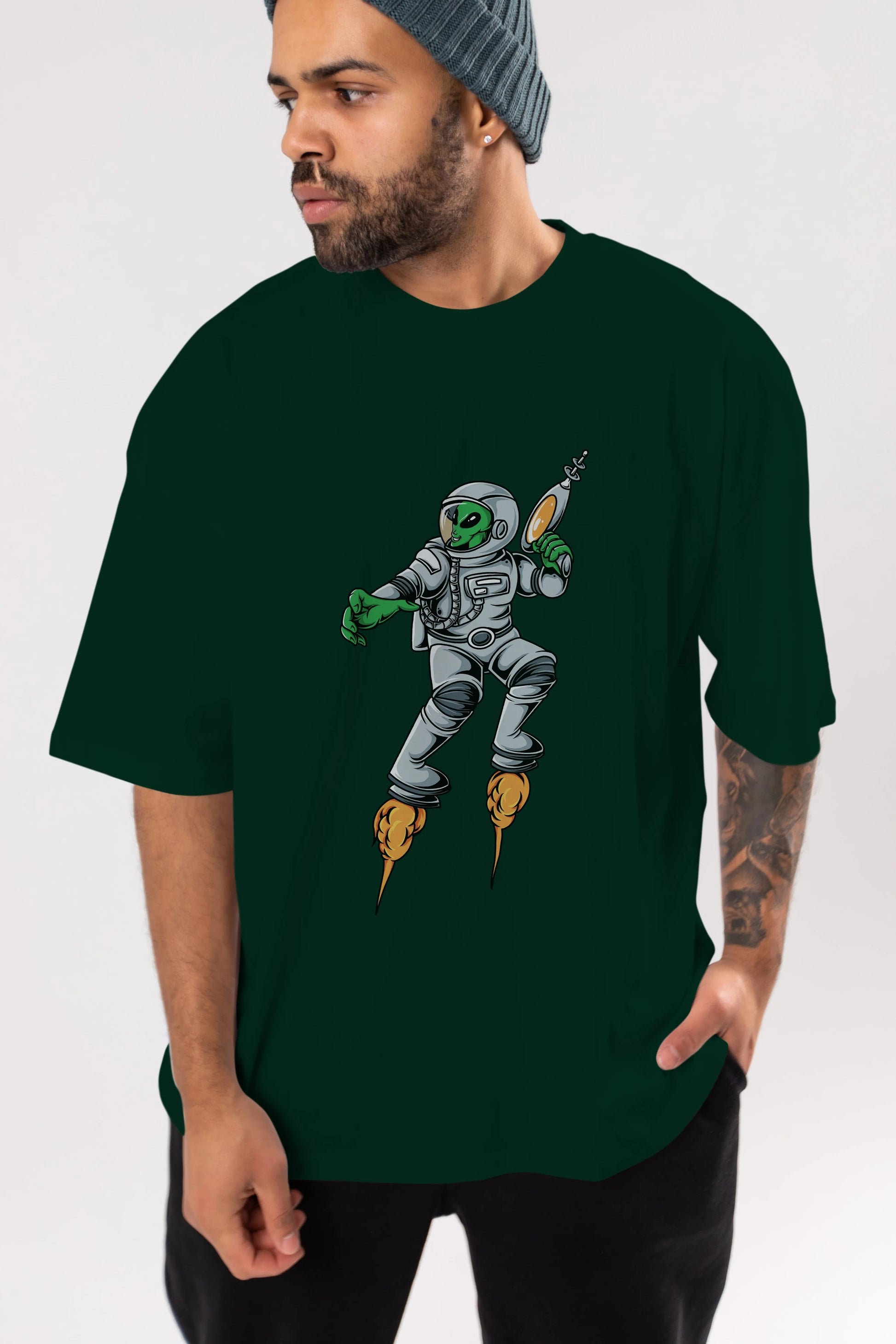 Alien Wars Ön Baskılı Oversize t-shirt Erkek Kadın Unisex