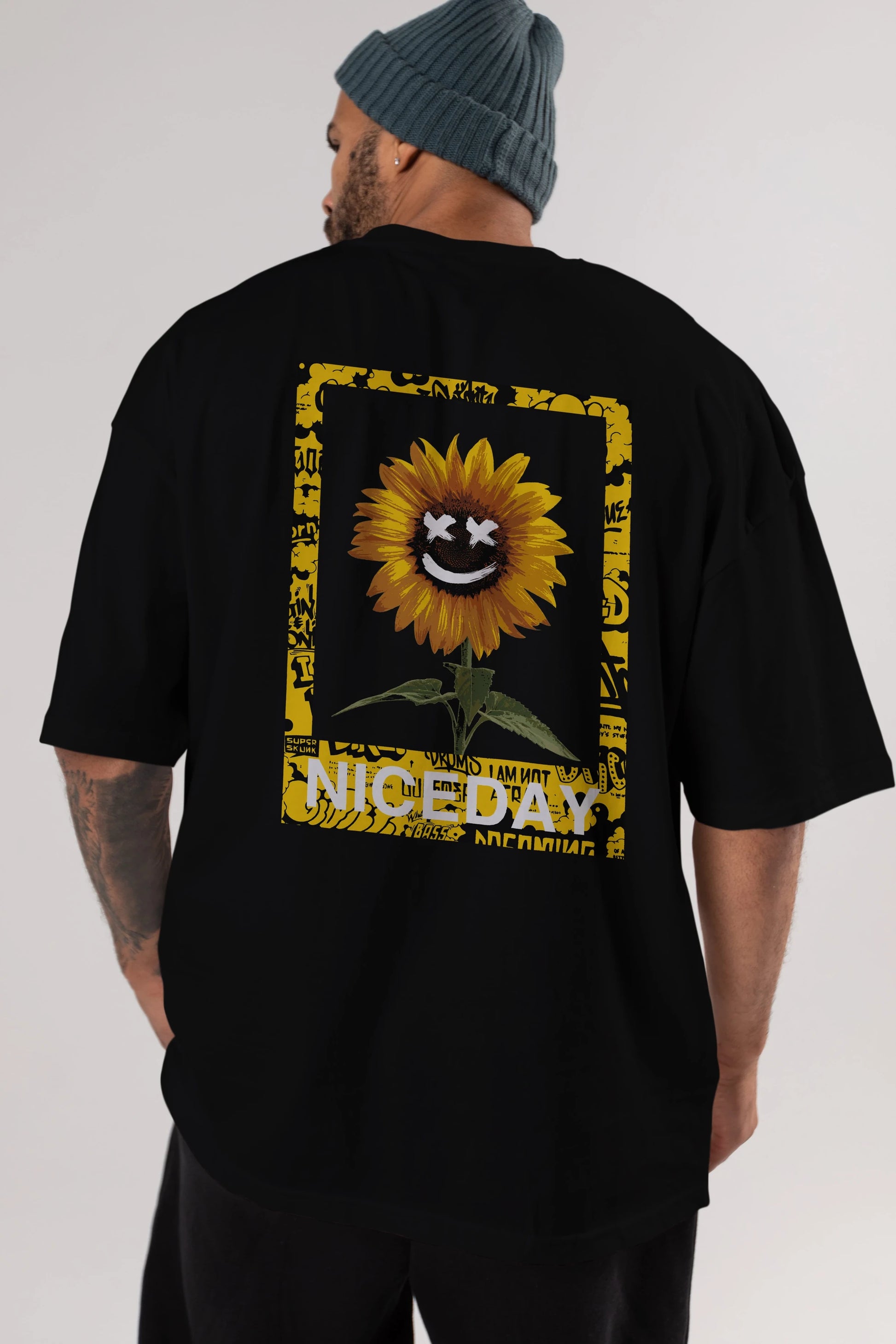 Niceday Streewear Arka Baskılı Oversize t-shirt Erkek Kadın Unisex