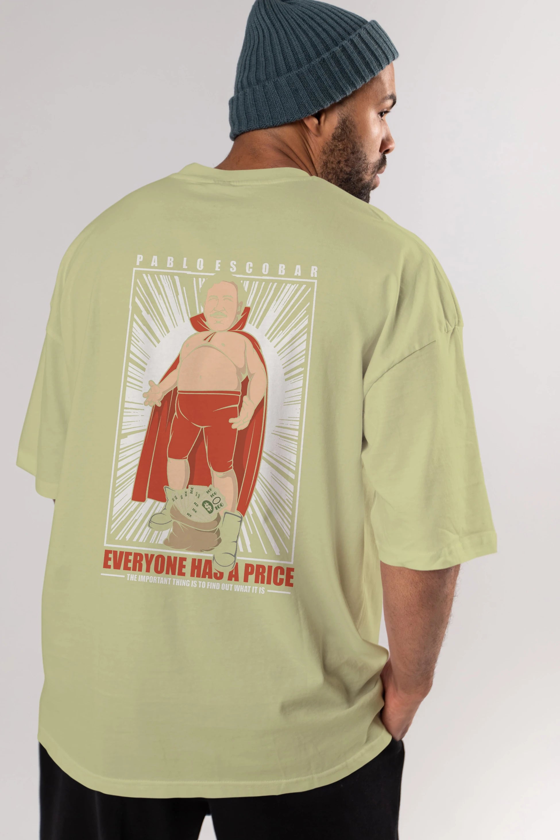 Pablo Escobar Luchador Arka Baskılı Oversize t-shirt Erkek Kadın Unisex %100 Pamuk tişort