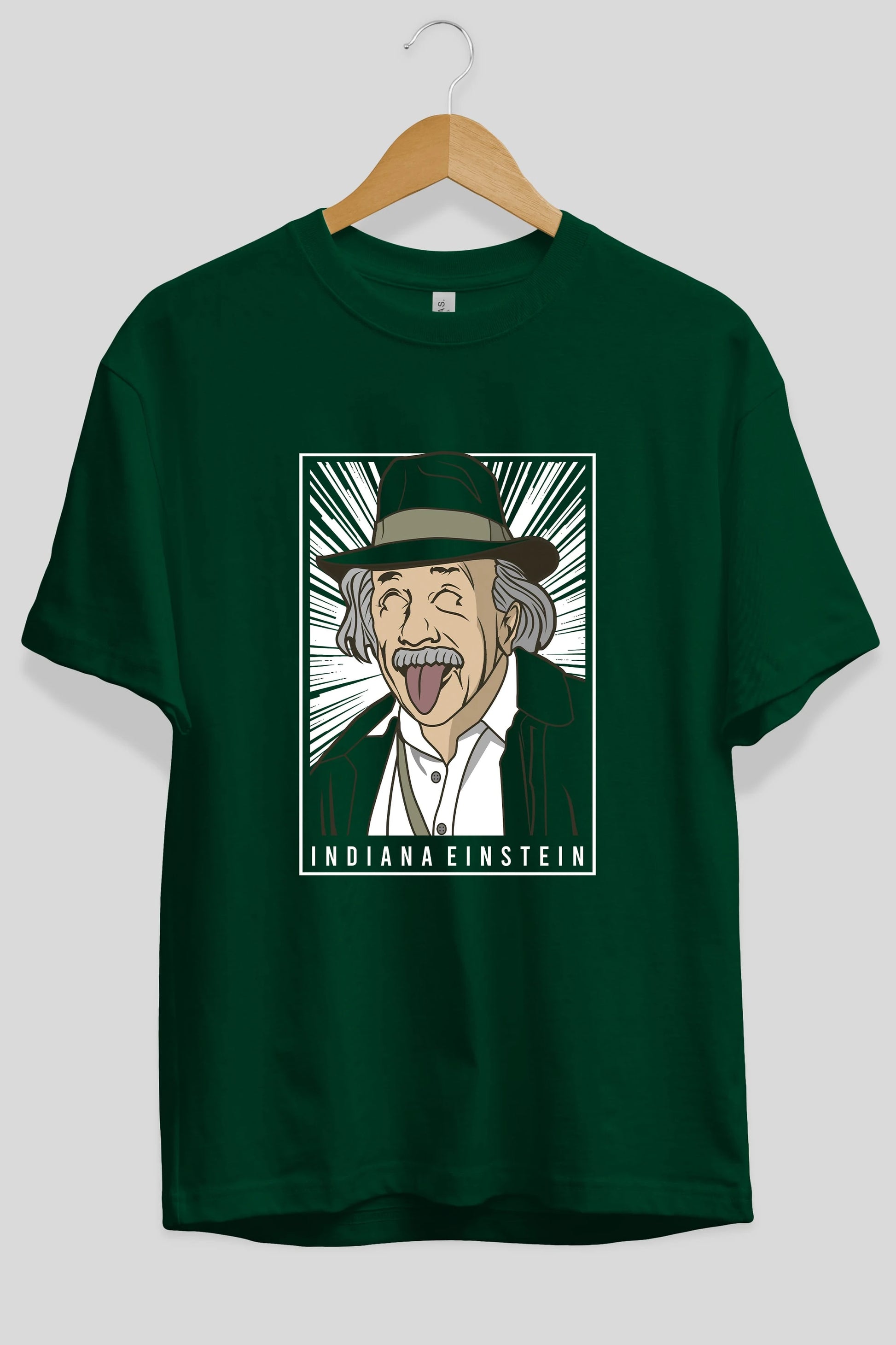 Indiana Jones Einstein Ön Baskılı Oversize t-shirt Erkek Kadın Unisex %100 Pamuk tişort