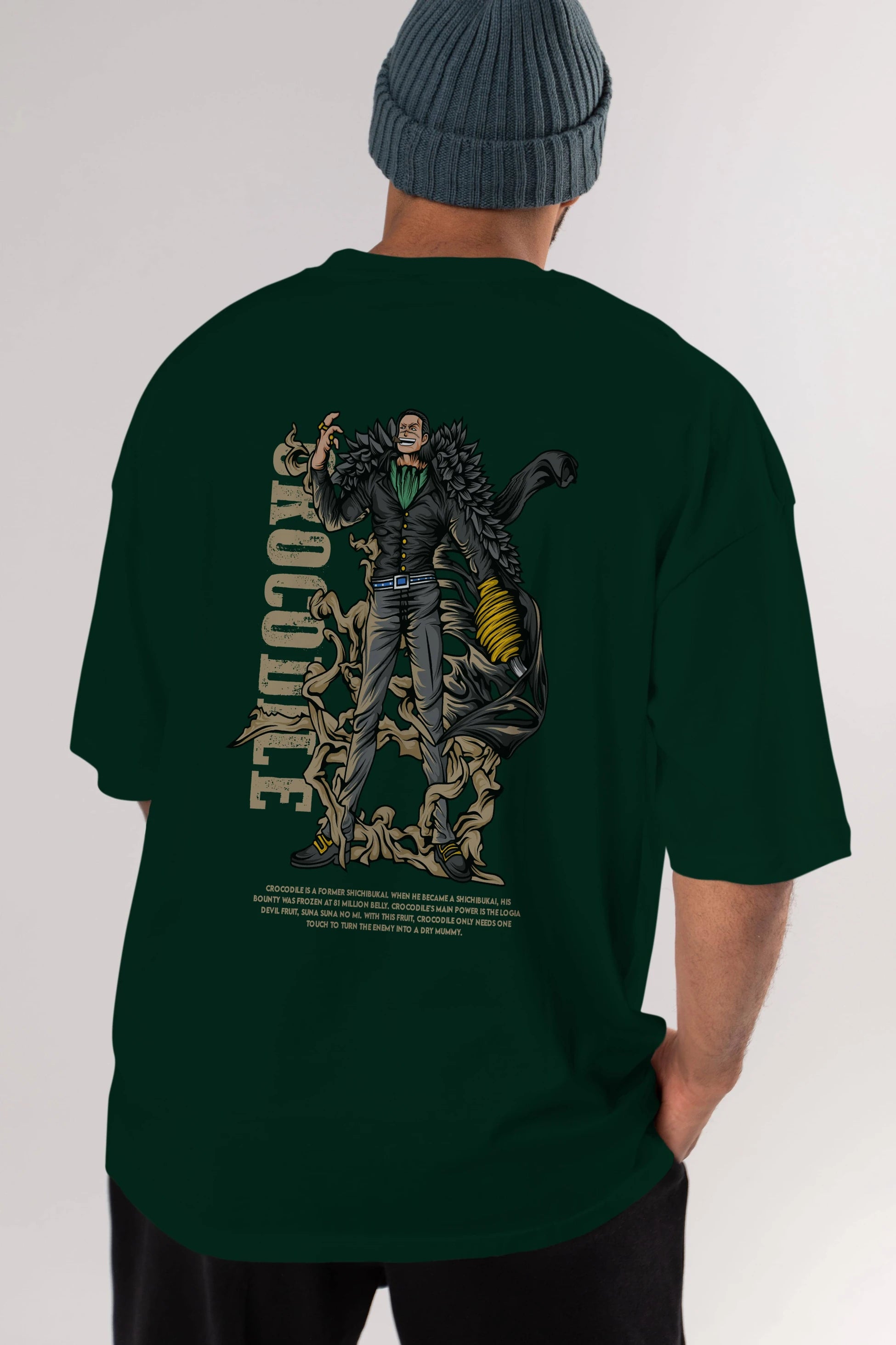 Crocodile Anime Arka Baskılı Oversize t-shirt Erkek Kadın Unisex