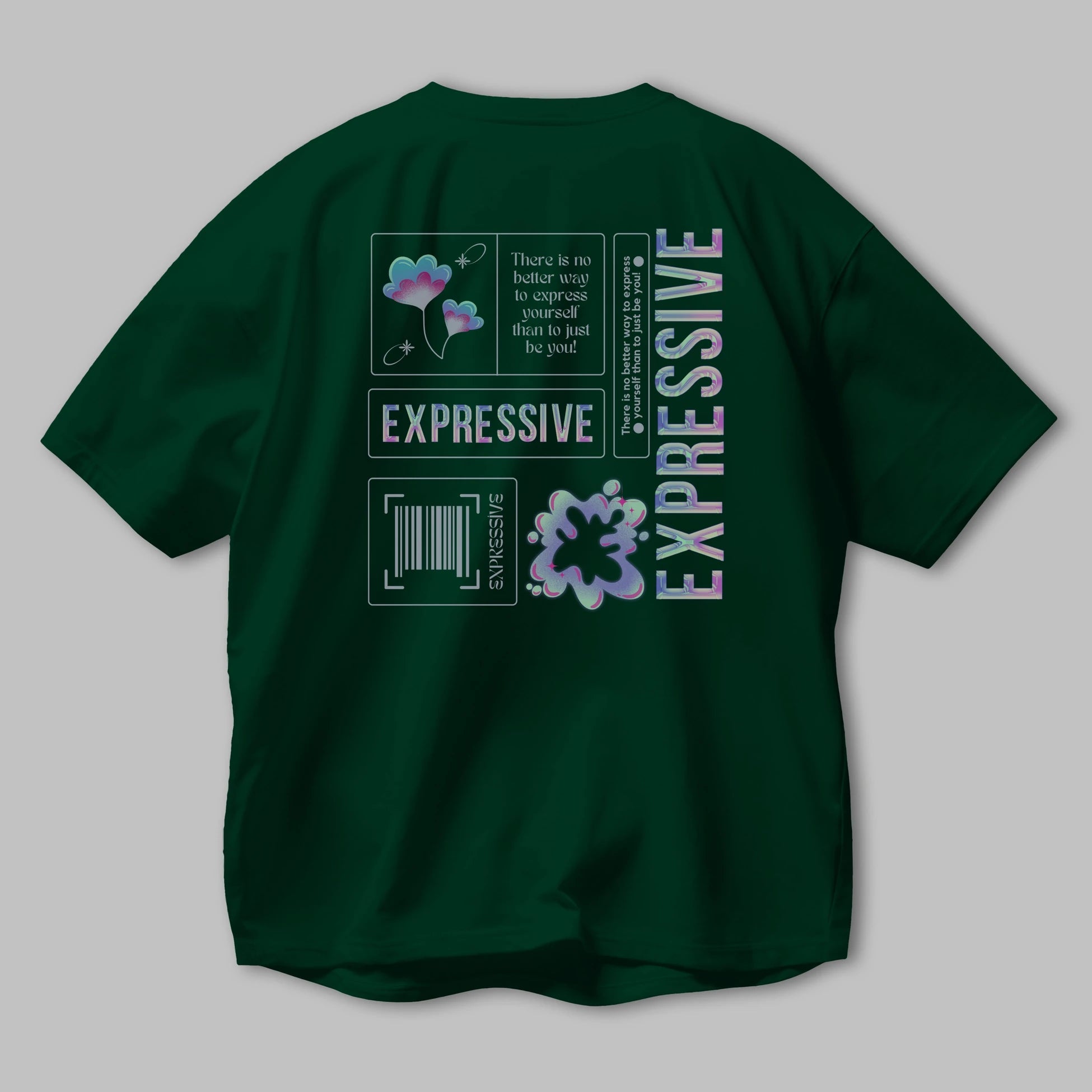 Expressive Streetwear Arka Baskılı Oversize t-shirt Erkek Kadın Unisex