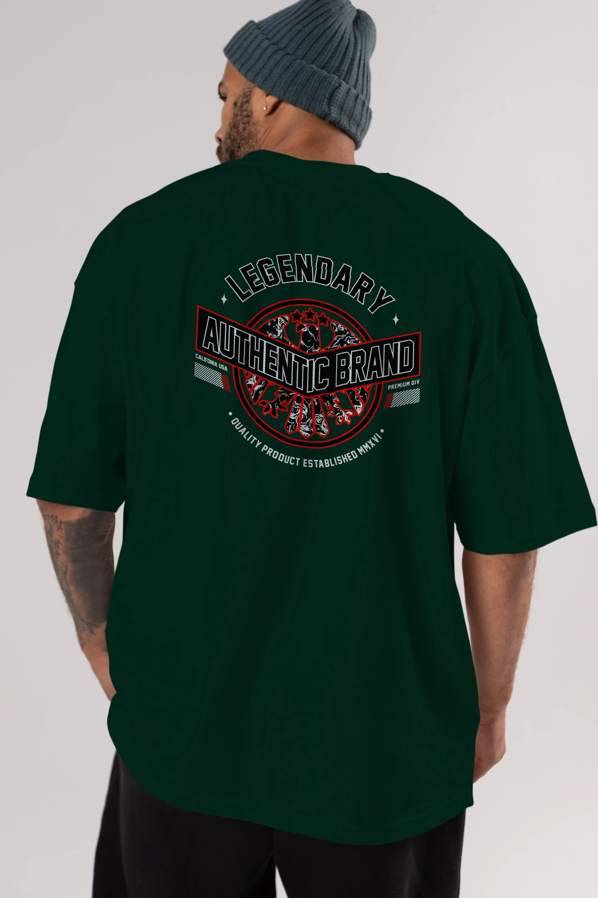 Legendary Brand Arka Baskılı Oversize t-shirt Erkek Kadın Unisex