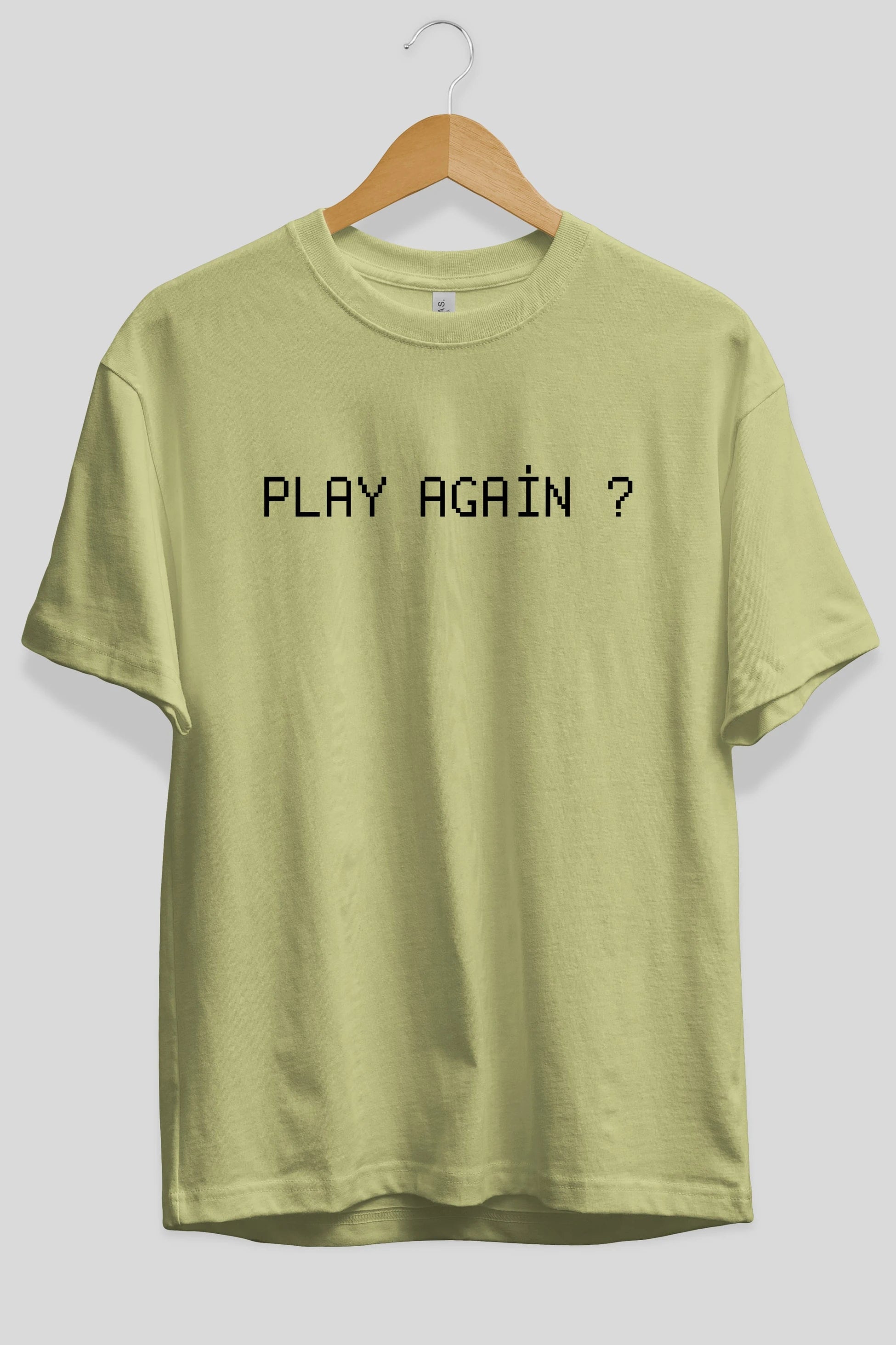 Play Again Ön Baskılı Oversize t-shirt %100 pamuk Erkek Kadın Unisex